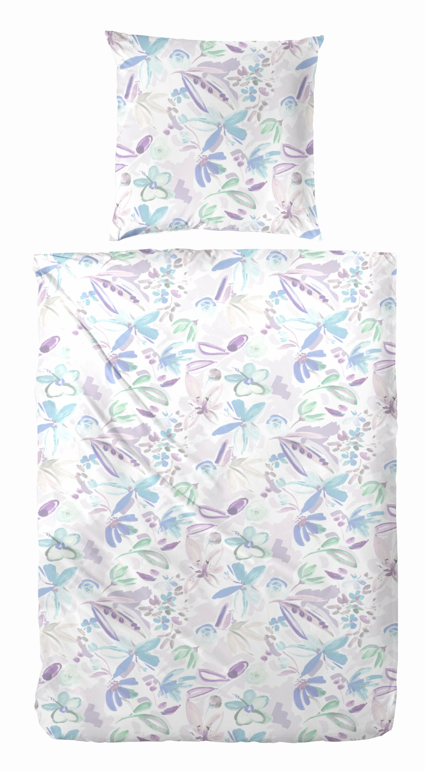 Primera Bettwäsche »Renforce Bettwäsche Misty Meadow« 2 Stk. tlg. mit pastellfarbigen Blumen