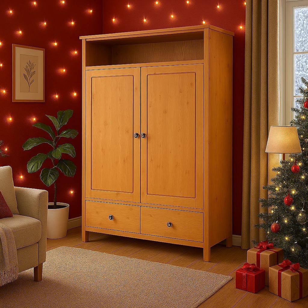 GOODproduct Armoire à linge »Gotland! Home Office Schrank, Mehrzweckschrank, Büroschrank« H/B/T ca. 180/125/40cm,  mit Ausziehregal, Schublade, stabil + langlebig, Massivholz made in EU