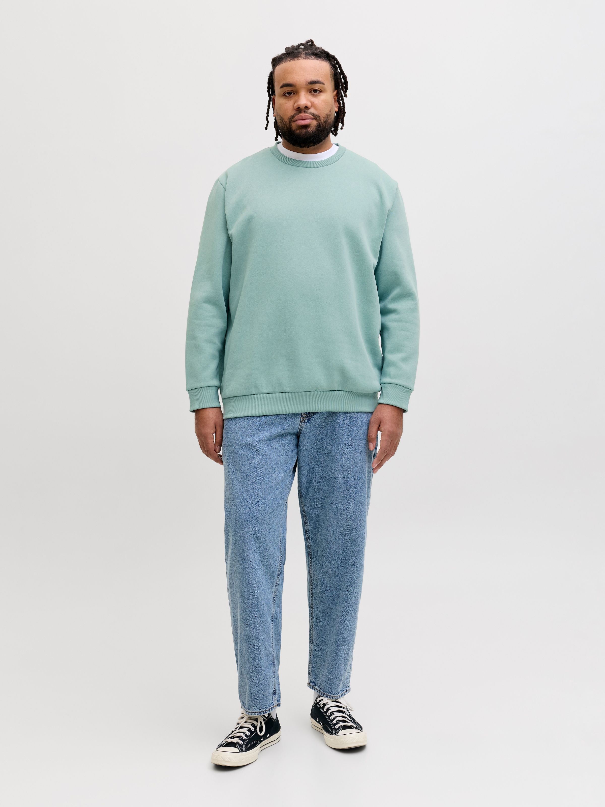 Jack & Jones PlusSize Sweat-shirt »JJEBRADLEY SWEAT CREW NOOS PLS«, avec bord-côte côtelé
