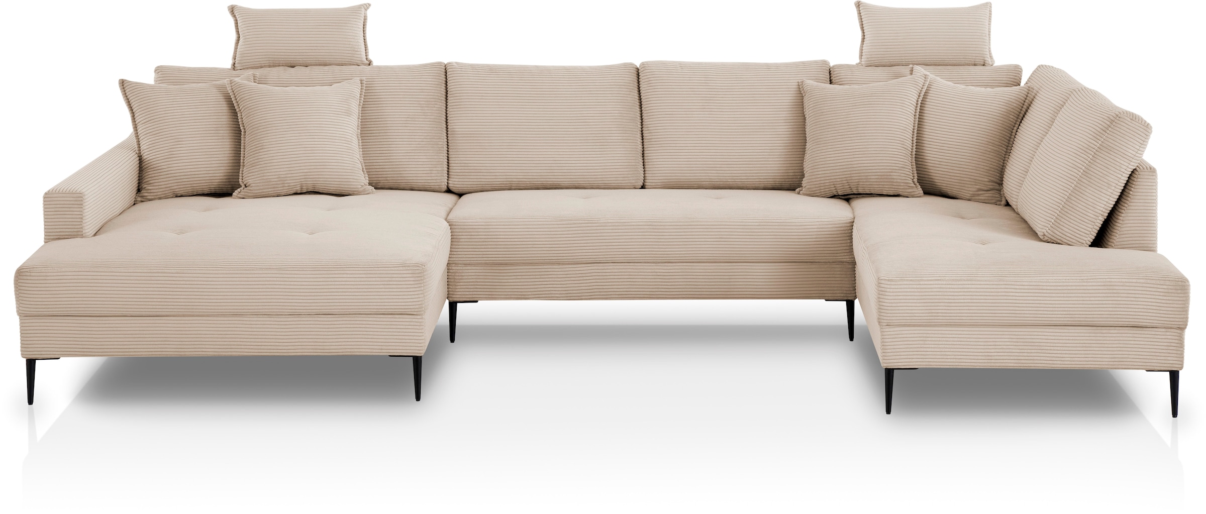 Trends by HG Canapé d'angle »Summer« in Cord-Stoff mit Metallfuss