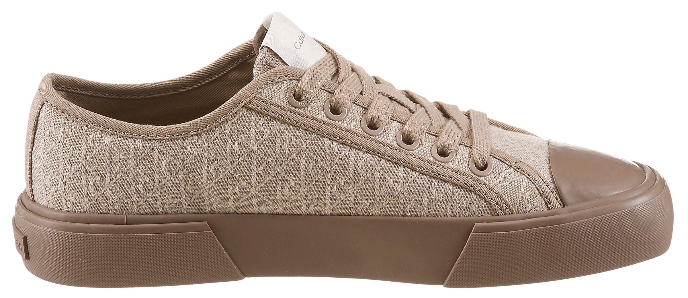 Calvin Klein Baskets à plateforme »VULC LOW LACEUP AOP CANVAS«  Chaussure de loisirs, chaussure basse, à lacets avec plateforme