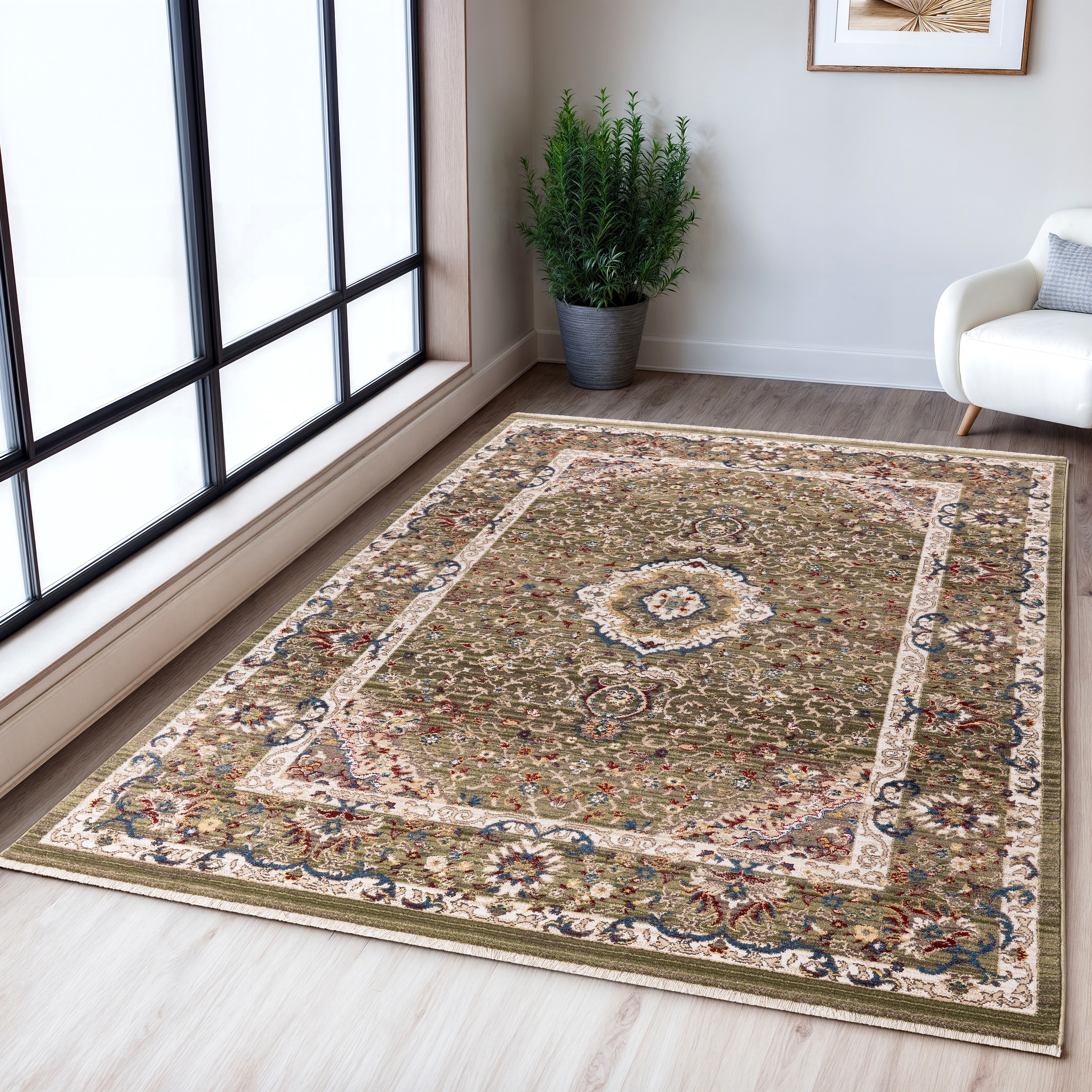 GOODproduct Tapis »Molvio, mit & ohne Fransen« Rectangulaire 18 mm Höhe Orient-Optik, Vintage Design, weich, Wohnzimmer, Schlafzimmer