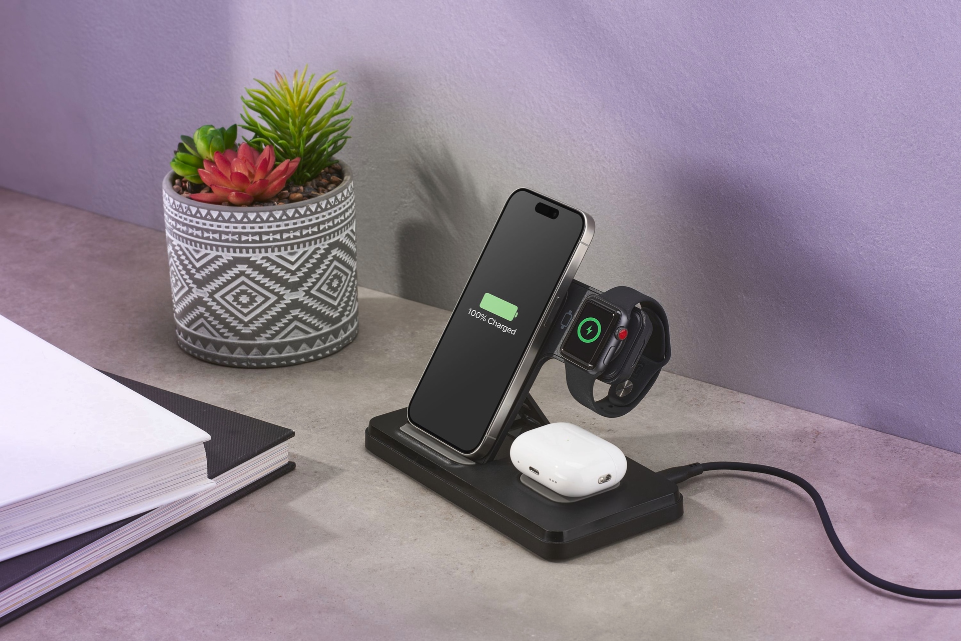 Cellularline Station de charge »3in1 Triple Wireless Station 15 W«