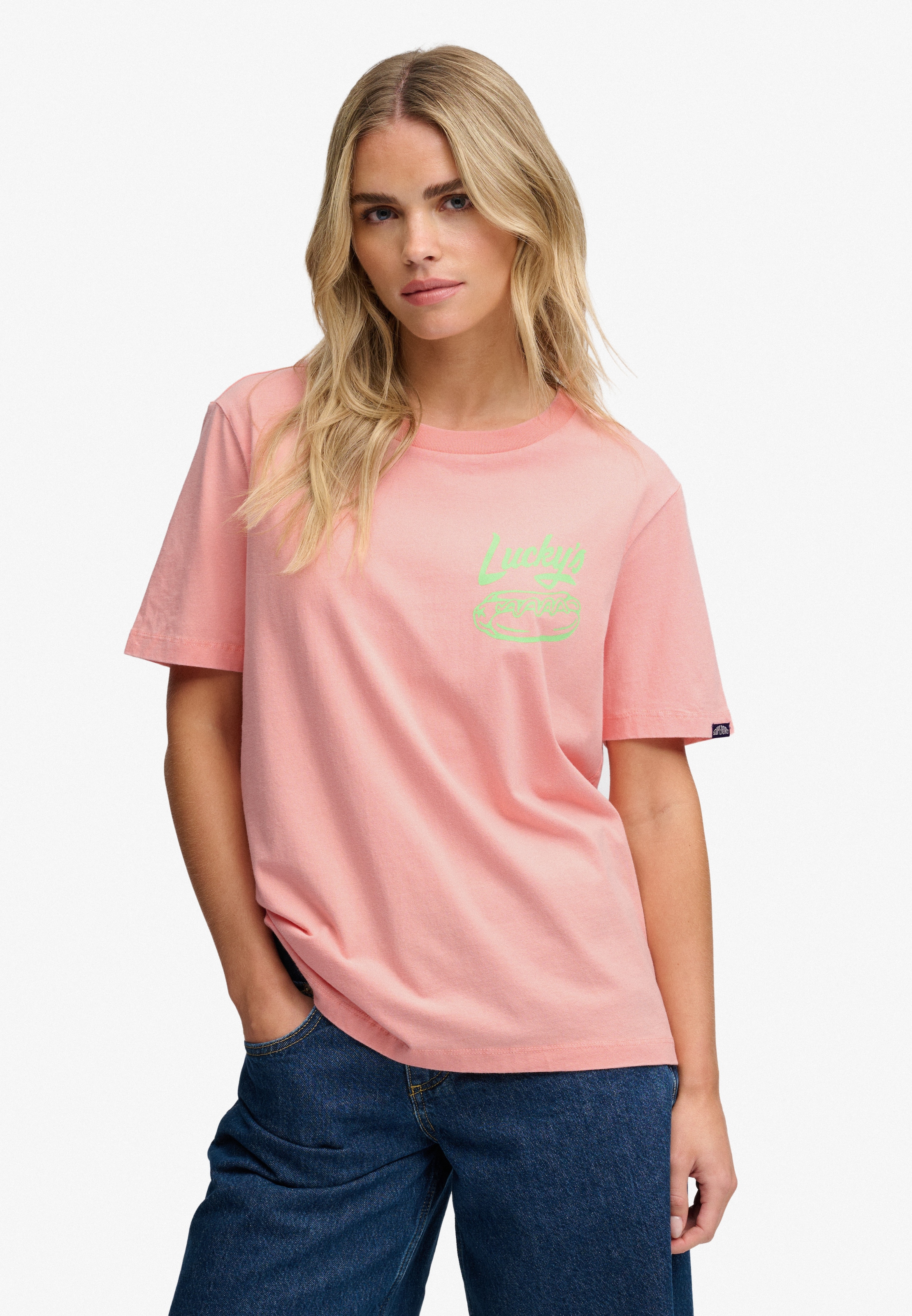 Superdry T-shirt imprimé »ROADSIDE TRADE RELAXED TEE« en coton jersey simple, Relaxed Fit, manches courtes