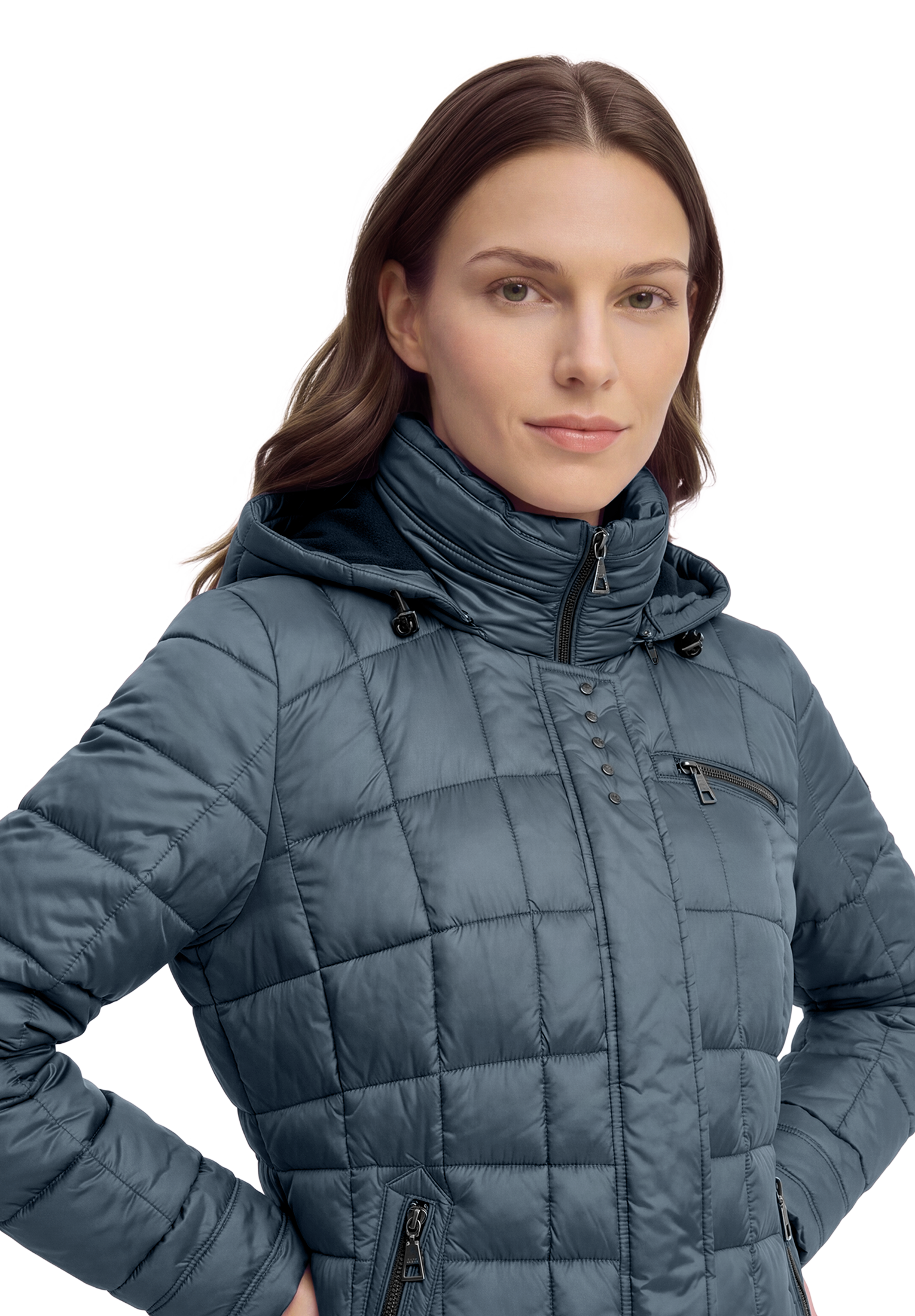Gil Bret Manteau matelassé Veste d'hiver avec capuche amovible et fermeture éclair