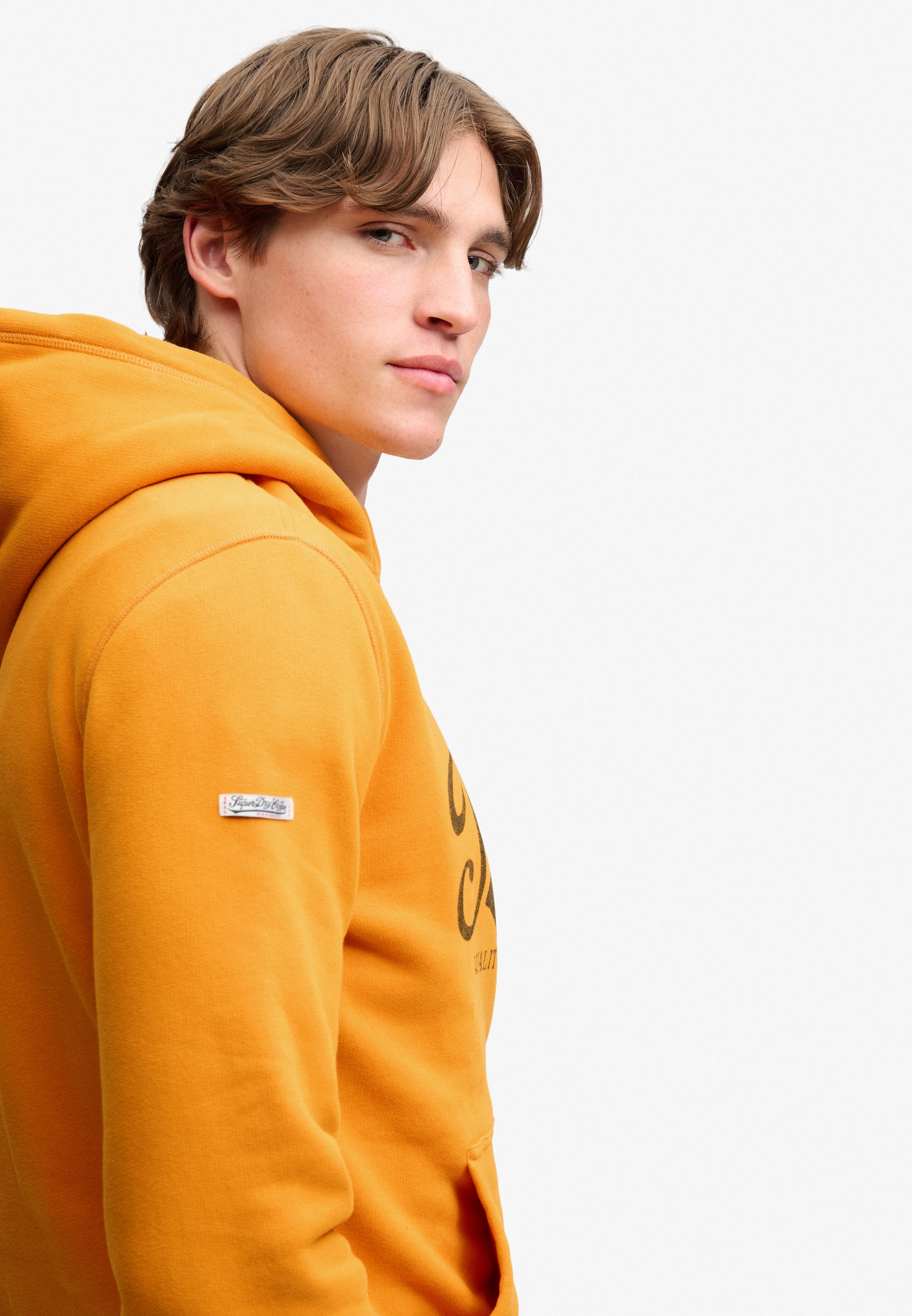 Superdry Sweat à capuche »VINTAGE SCRIPT HOOD«, mélange coton, coupe décontractée
