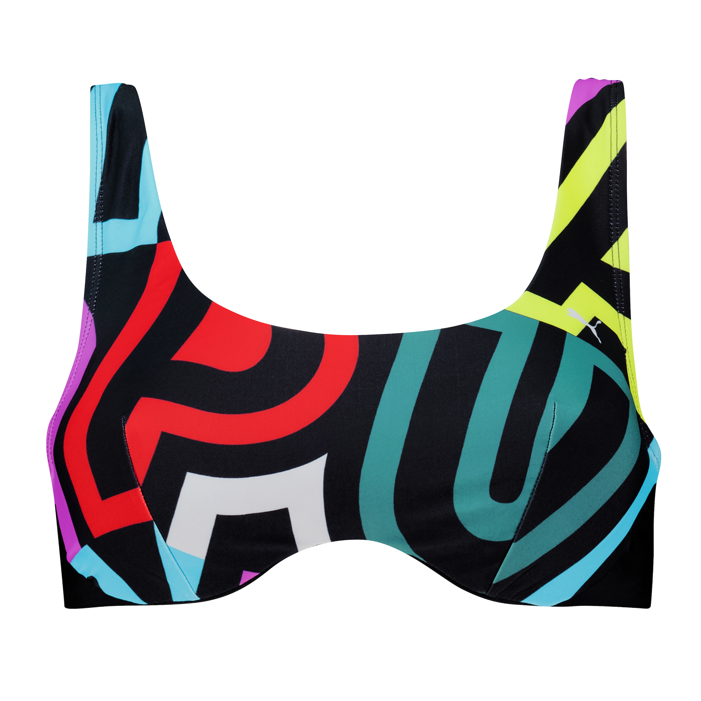 PUMA Maillot de bain »PUMA SWIM WOMEN PRINTED SCOOP NECK TOP 1P«