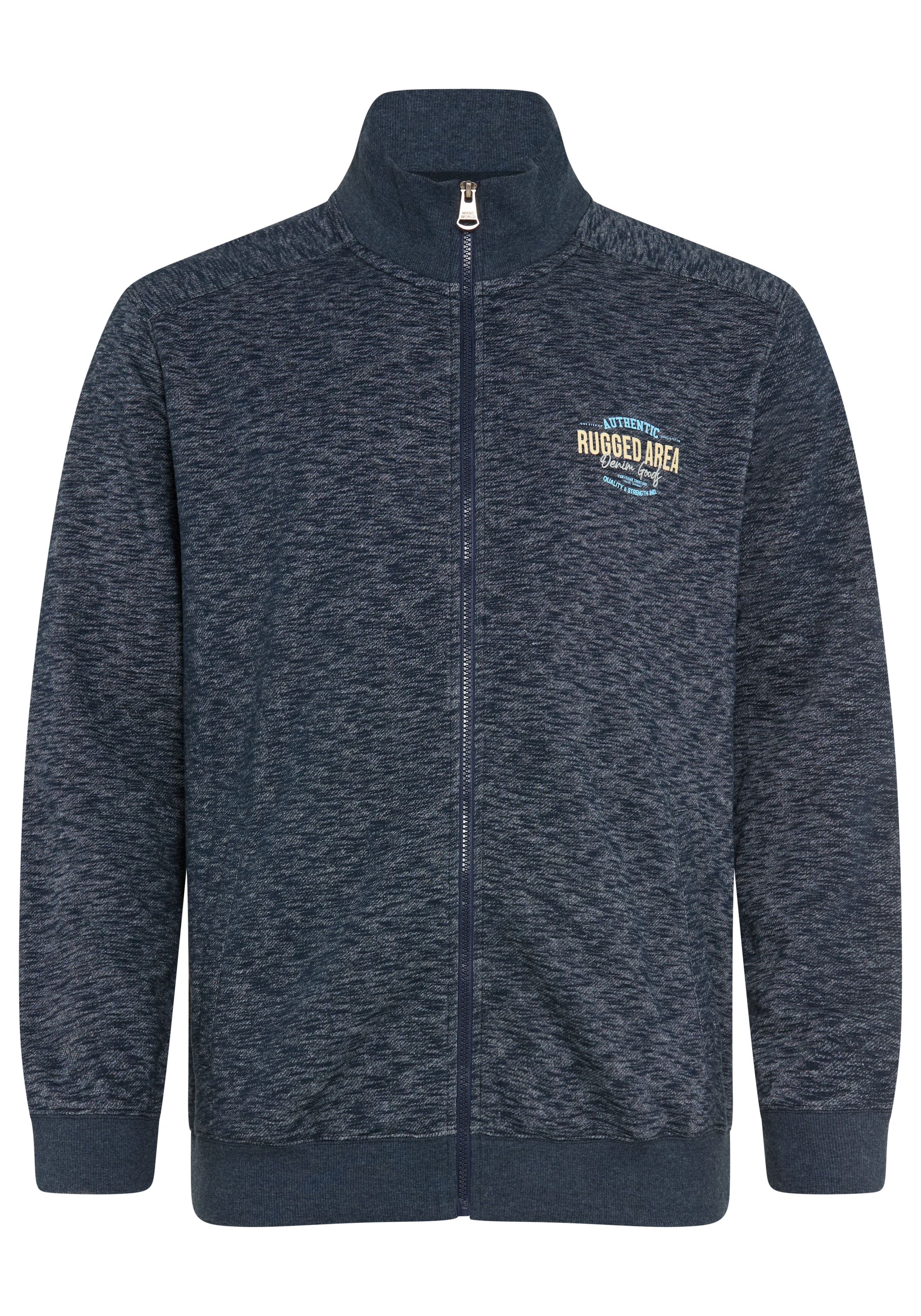 Man's World Plus Veste sweat avec fermeture éclair, longueur normale, en coton et polyester