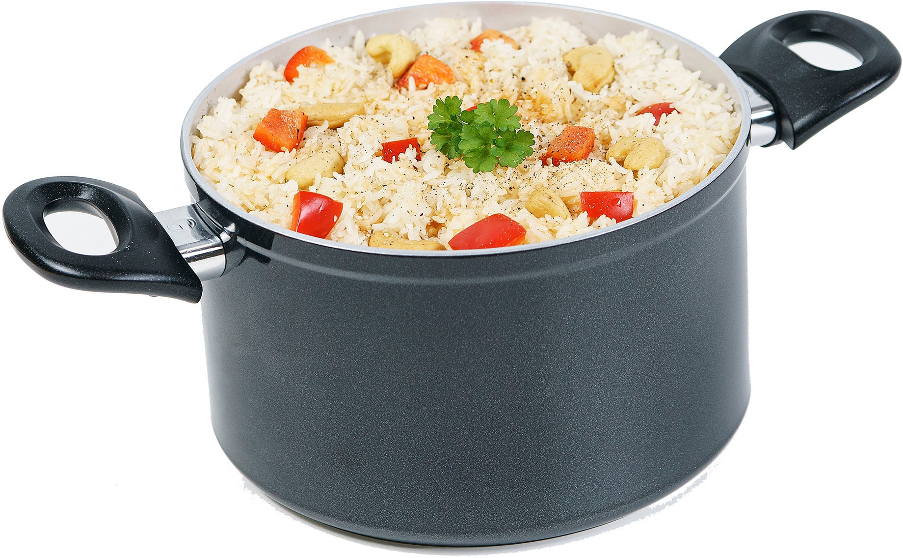 Genius Pot à spaghettis »Cerafit Magic Pot« Set, Pot, ⌀ 24 cm , Sieb, ⌀ 24 cm, Glasdeckel, ⌀ 24 cm, 2in1 Schwämme 5tlg., 8 cuis tlg.