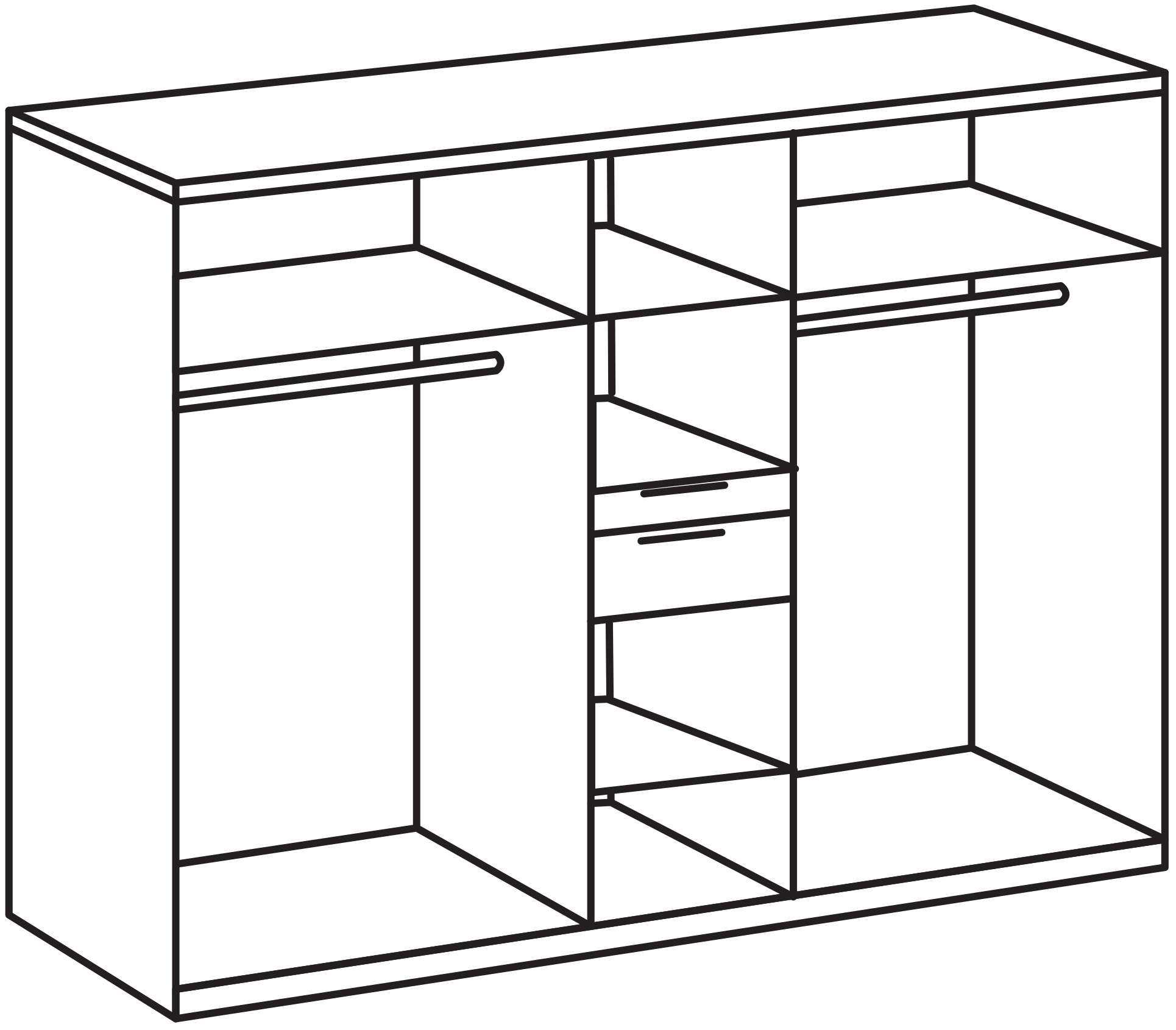 Wimex Armoire à portes battantes »Moldau Kleiderschrank mit Spiegel Schlafzimmerschrank Bestseller«