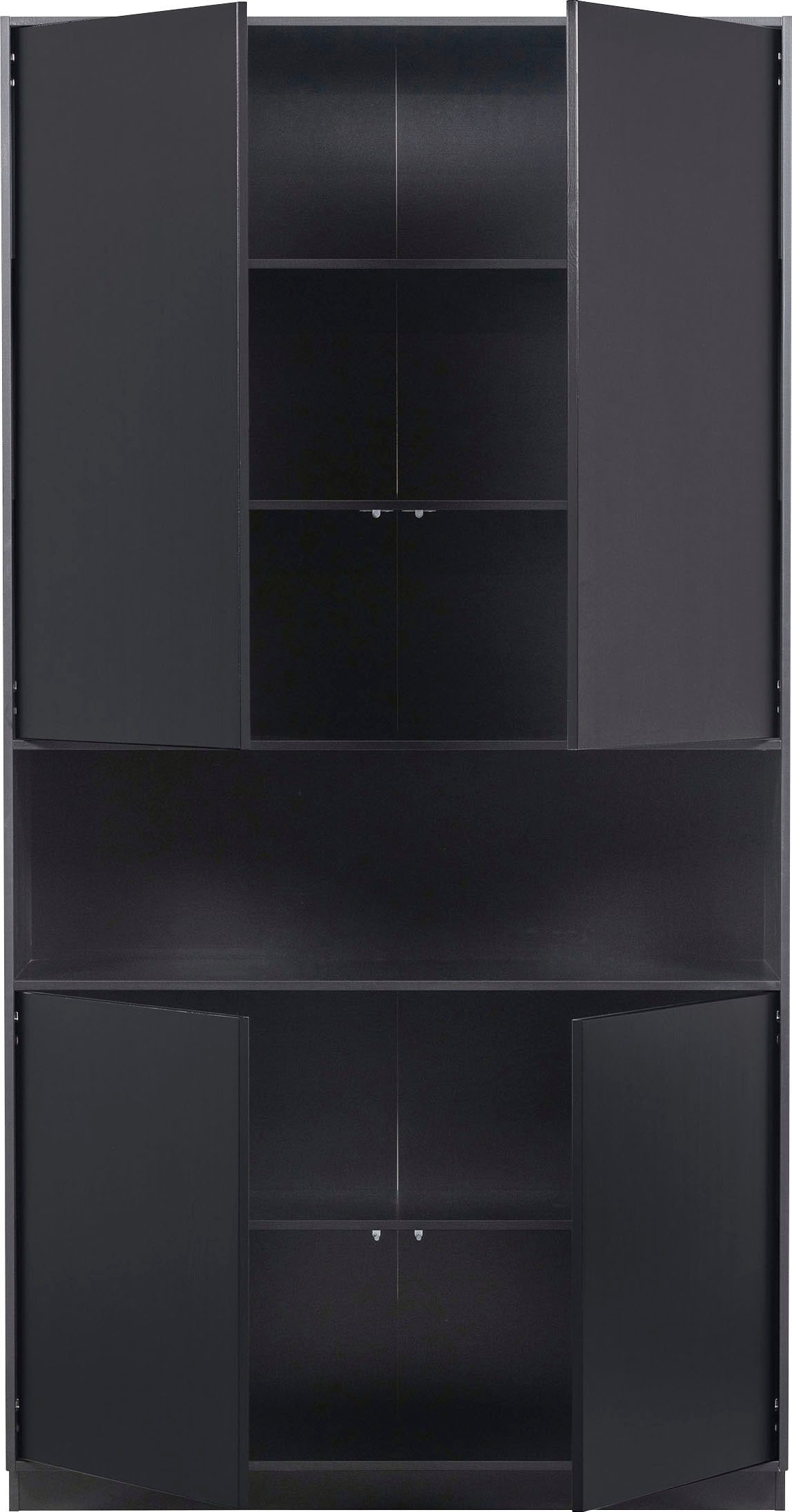 WOOOD Buffet »Finca FSC®-Kiefernholz mit Druckmechanismus, H 210 x B 110 x T 40 cm« Tragkraft 10 kg pro Boden, mit offenem Mittelfach, schwebende Optik