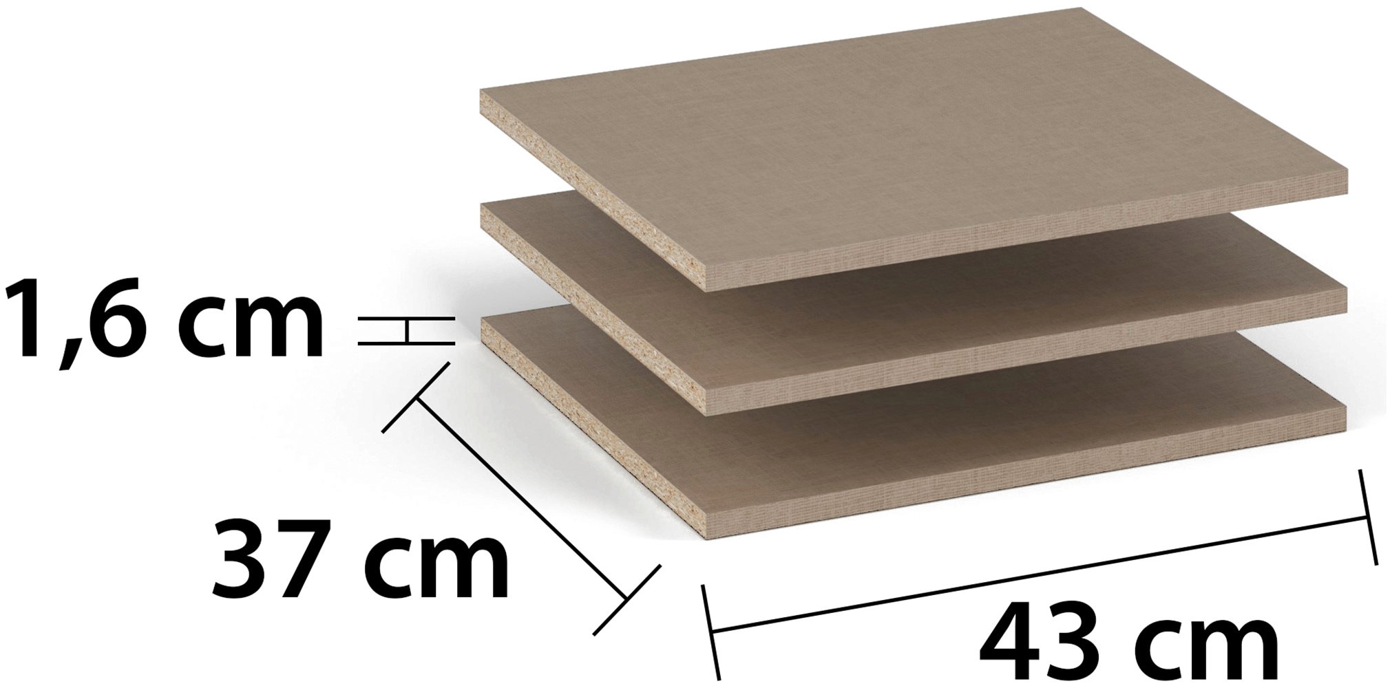 rauch Tablette de rangement »Zubehör für Schränke der Serie MINOSA Schranktiefe 41 cm« Set de 2, largeur 43 cm, profondeur 37 cm
