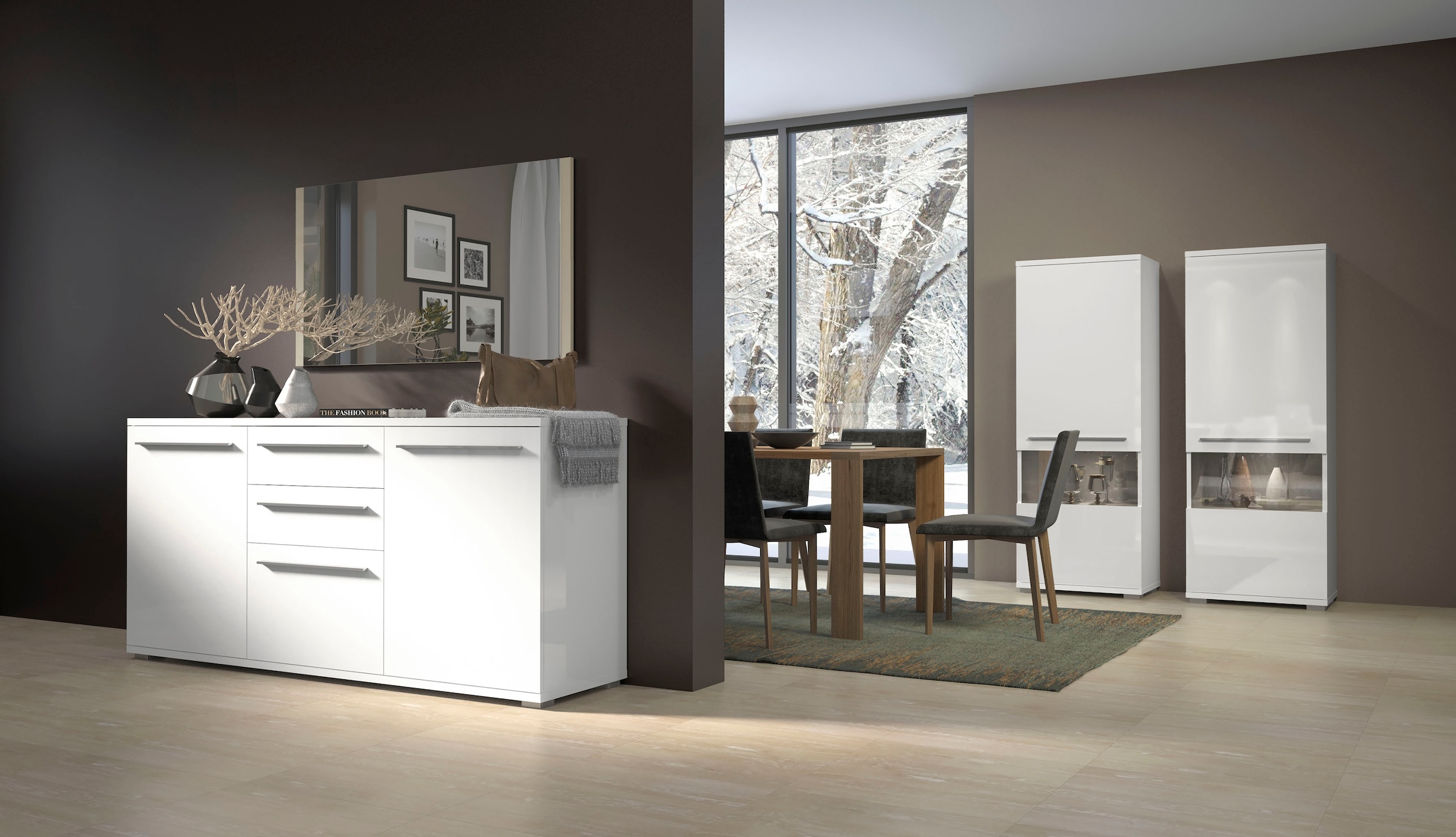 PLACES OF STYLE Kommode »Piano« (H/B/T): 64,6/180/45,2cm,  UV lackiert, Soft-Close Funktion