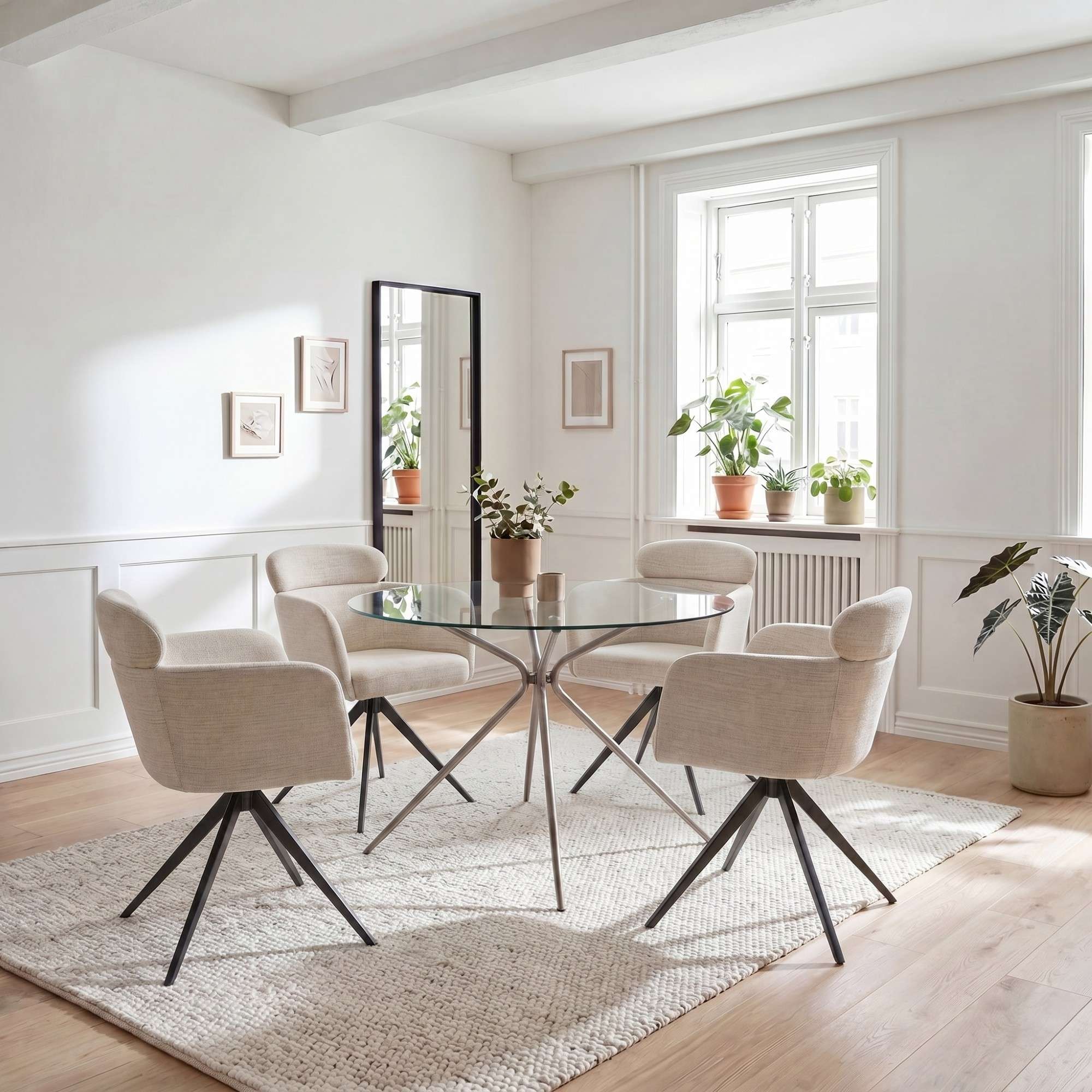 GOODproduct Chaise de salle à manger »Isarco« () 2 cuisretour automatique à 360°, dossier rembourré, accoudoir et surface d'assise