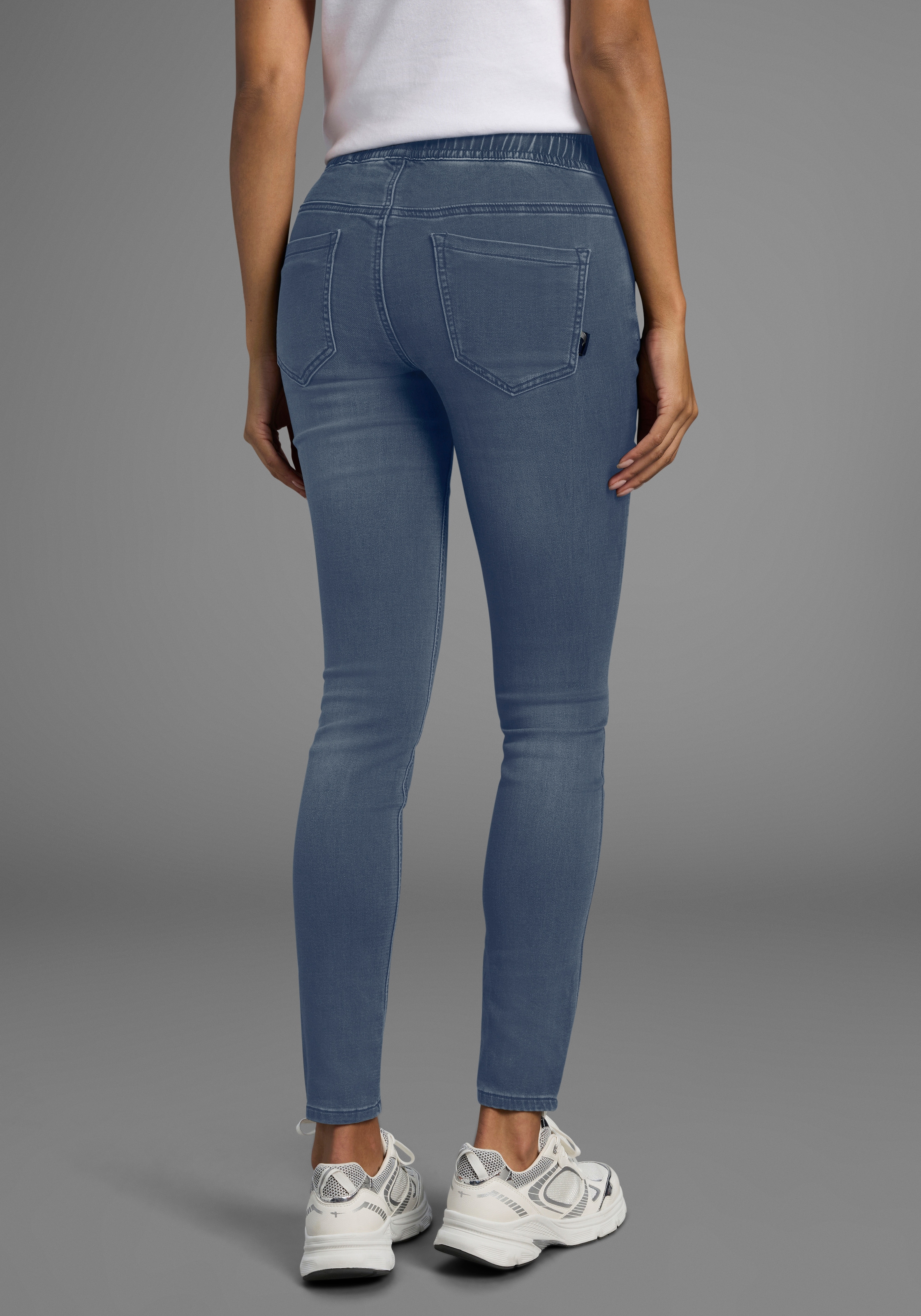 Arizona Jeans stretch weites Bein,  normale Leibhöhe,  knöchellang,  mit Used-Waschung