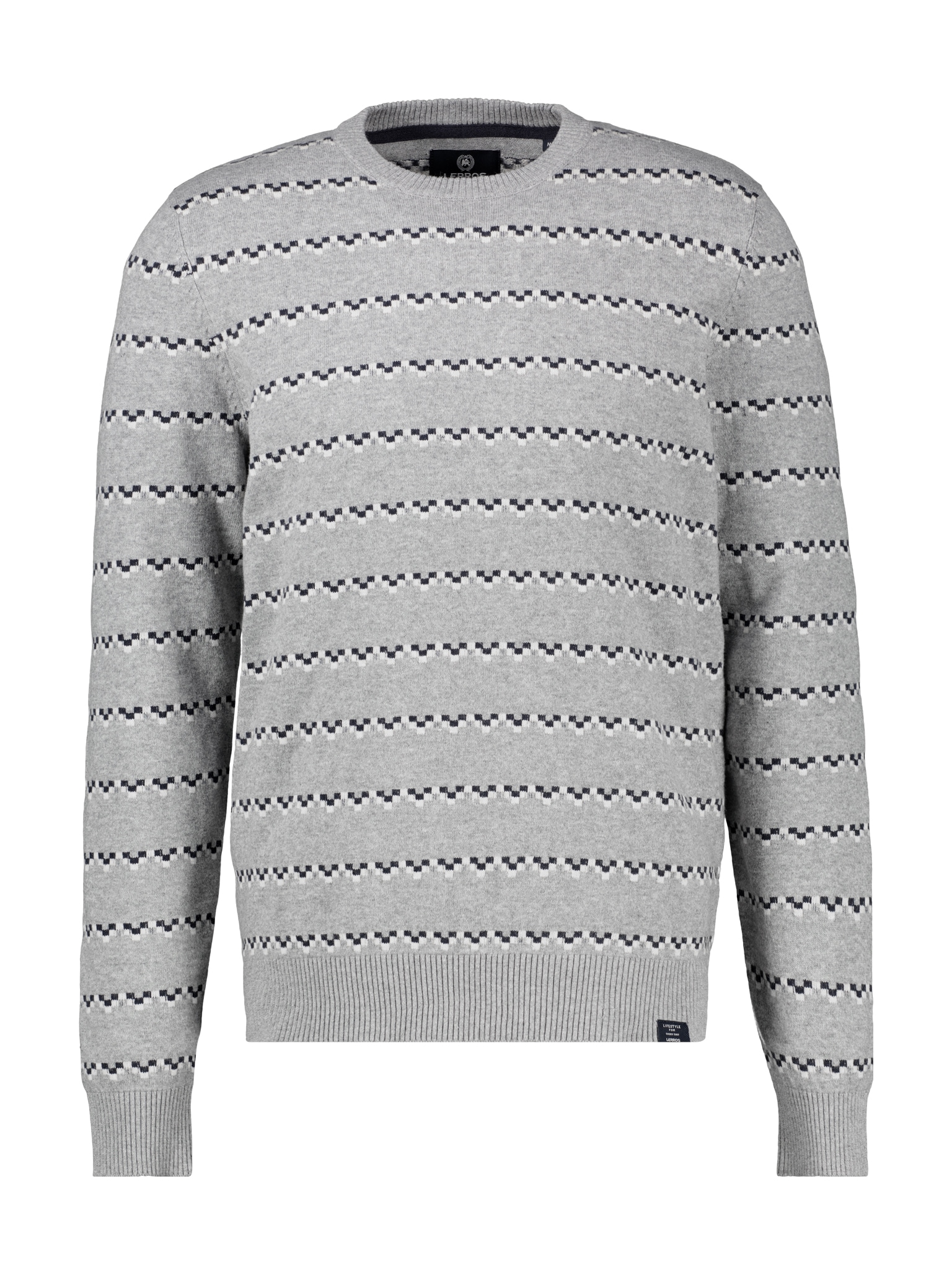 LERROS Pull en tricot pull à manches longues avec rayures en jacquard