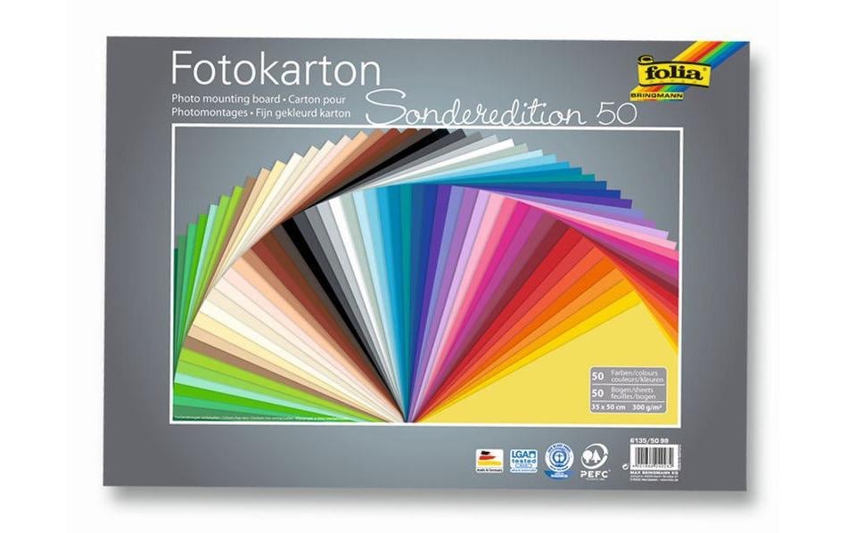 Folia Fotopapier »Fotokarton 50er Pack sortiert«