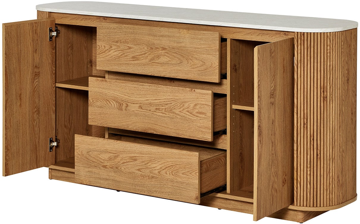 Jahnke Sideboard »GROOVE SB 160« 1 Stk. tlg. Sideboard, abgerundet, Marmor-Look, Breite ca. 159,5 cm