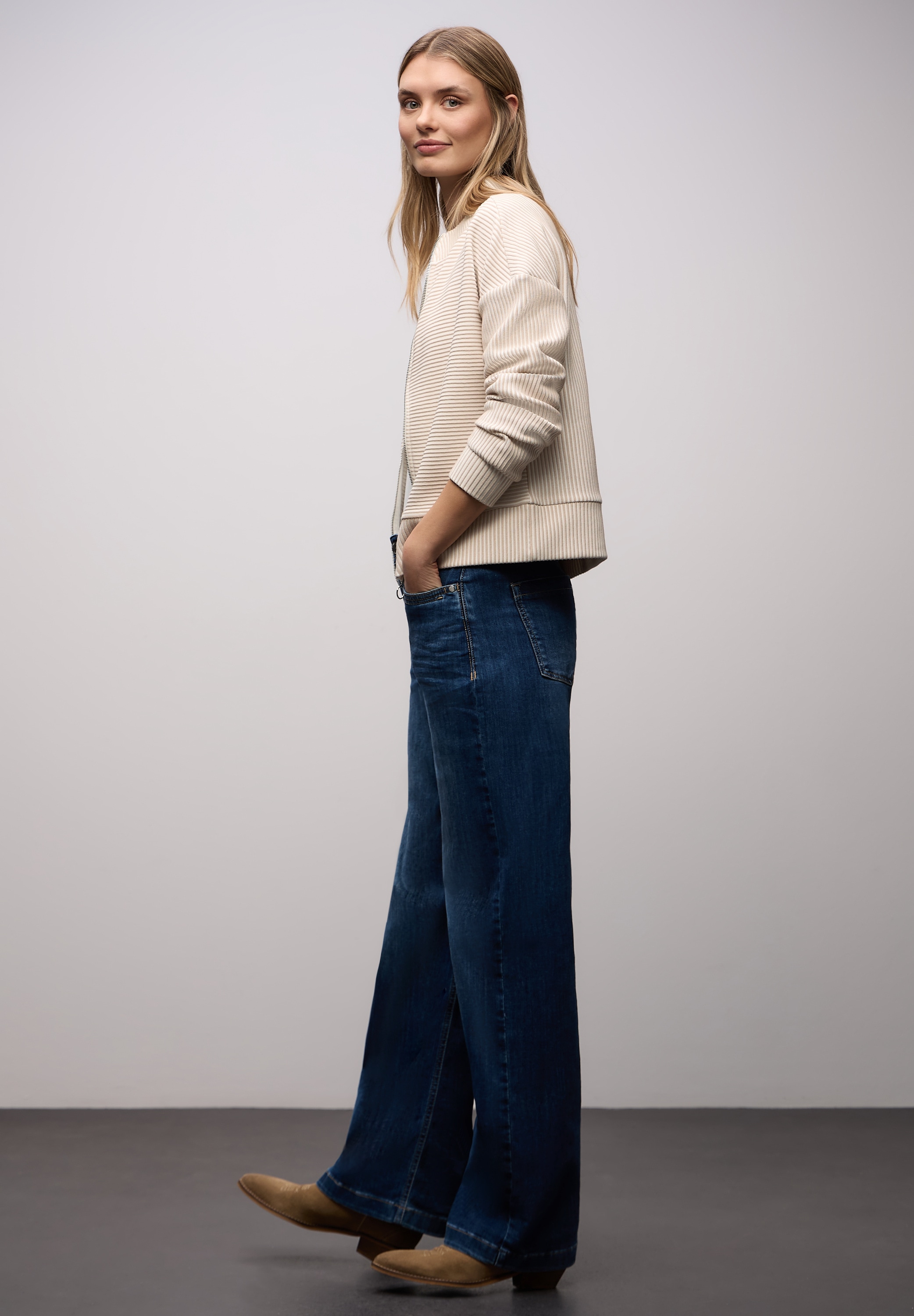 STREET ONE Veste en tricot Sweatjacke in Two-Tone-Optik