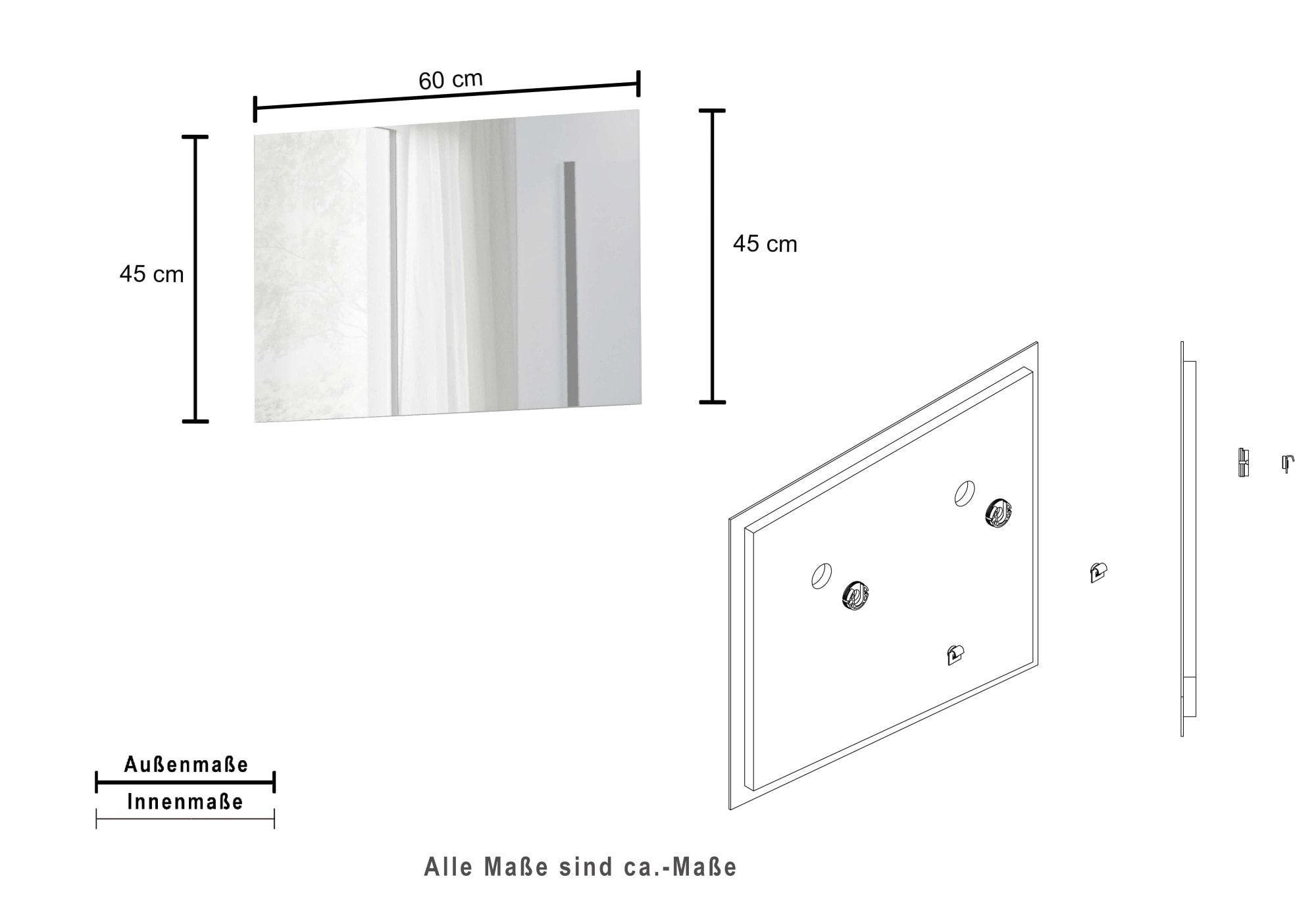 welltime Miroir de salle de bain »Vela, Spiegel in zwei Breiten 55 und 75 cm« Breite 55 cm-Passend zur Serie Vela