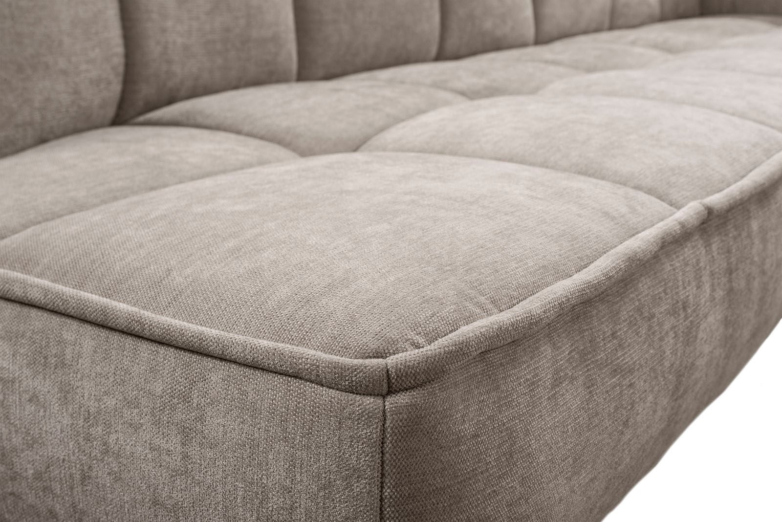 exxpo - sofa fashion Banc d'angle »Latte« couture moderne siège et dossier, confortable et élégant, pied en bois haut