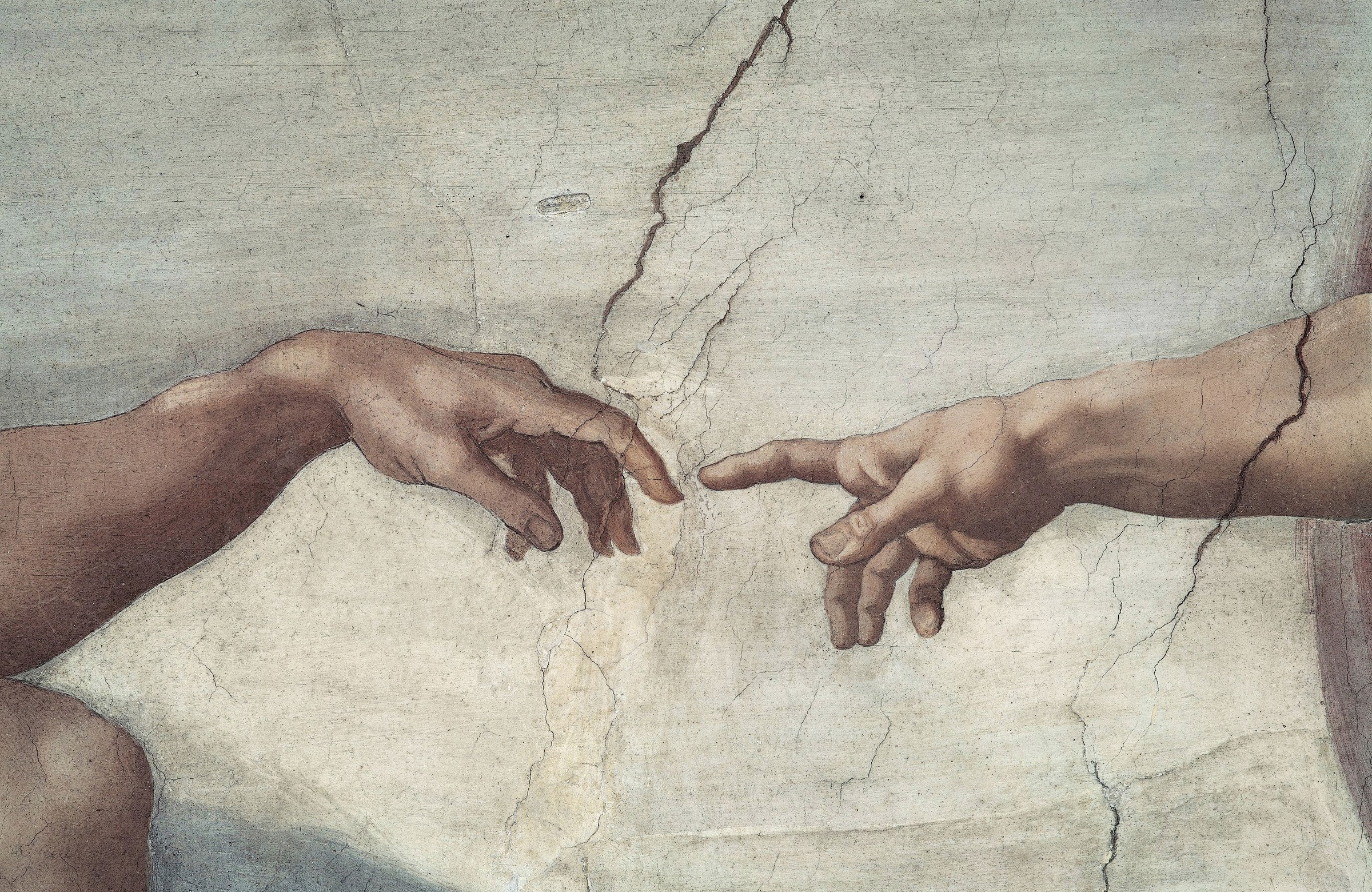 Papermoon Papier peint photo »MALEREI-VINTAGE MICHELANGELO HÄNDE«