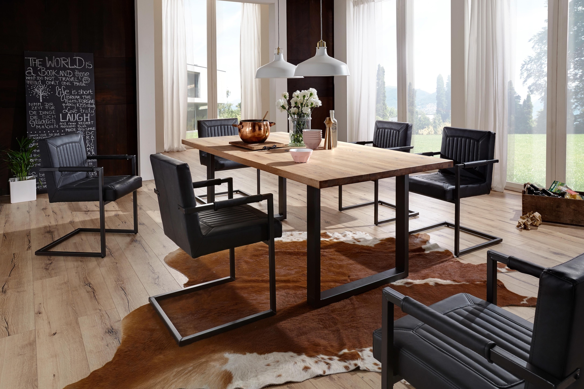 Home affaire Esstisch »Brooklyn« aus massiver Wildeiche