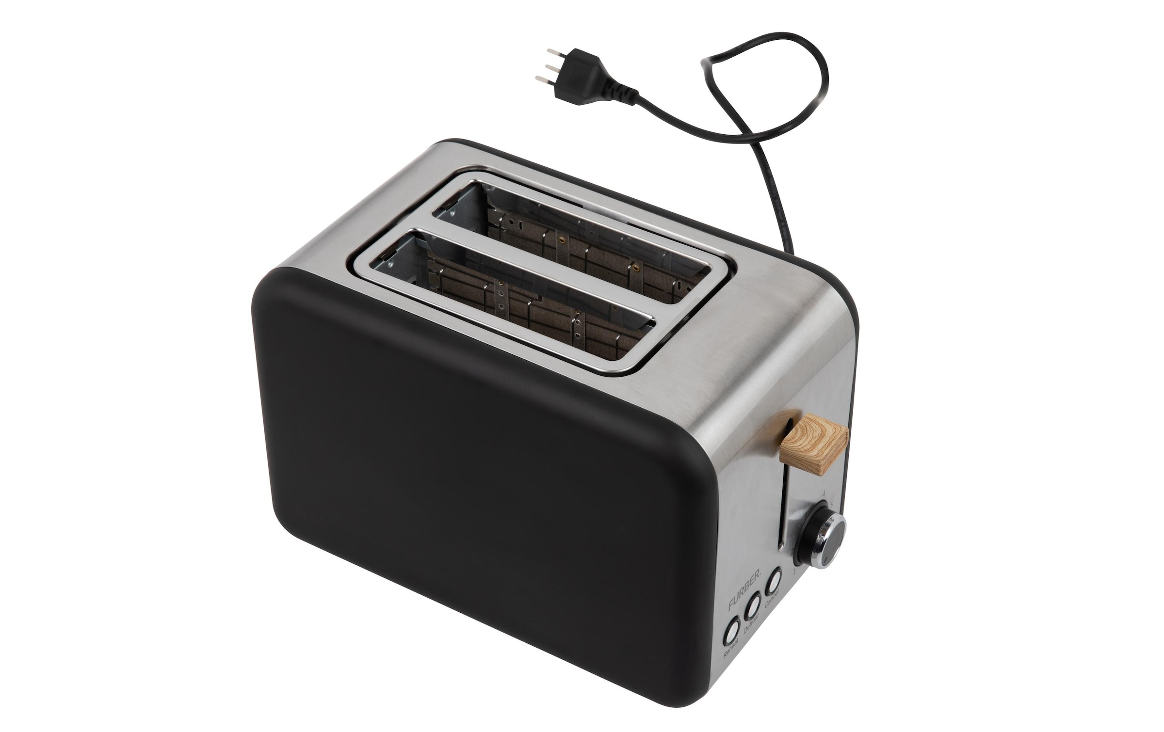 FURBER Toaster »Toaster Schwarz/Holz« für 2 Scheiben 850 W