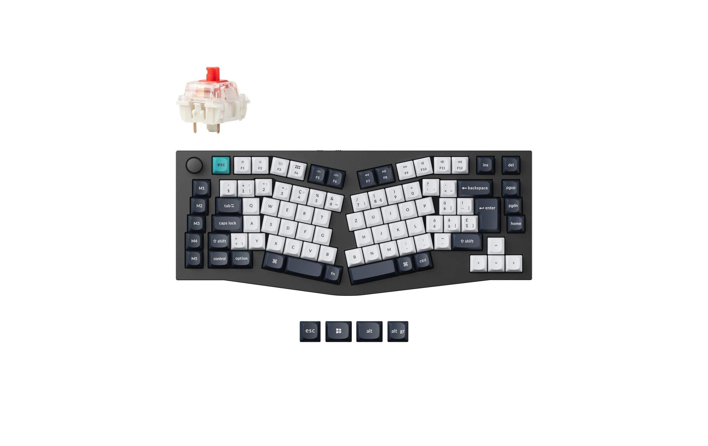   Clavier de jeu »Keychron Q10 Max Black QMK Red Switch« ()