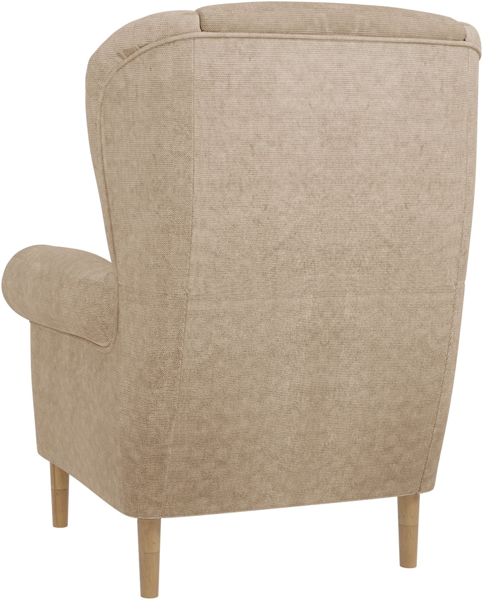 Home affaire Ohrensessel »OSTIANO B/T/H: 80/82/98 cm, Sessel« Einzelstück, dicke geschwungene Armlehnen, uni und kariert