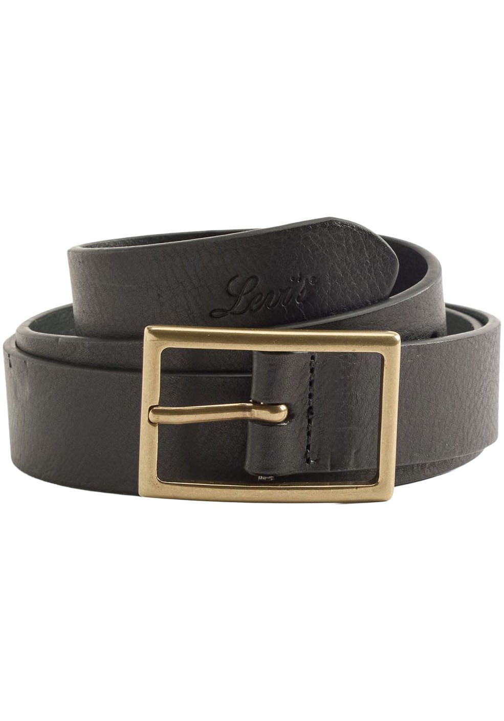 Levi's® Ledergürtel »RECTANGLE BELT« mit goldfarbener Schliesse und Logoprägung