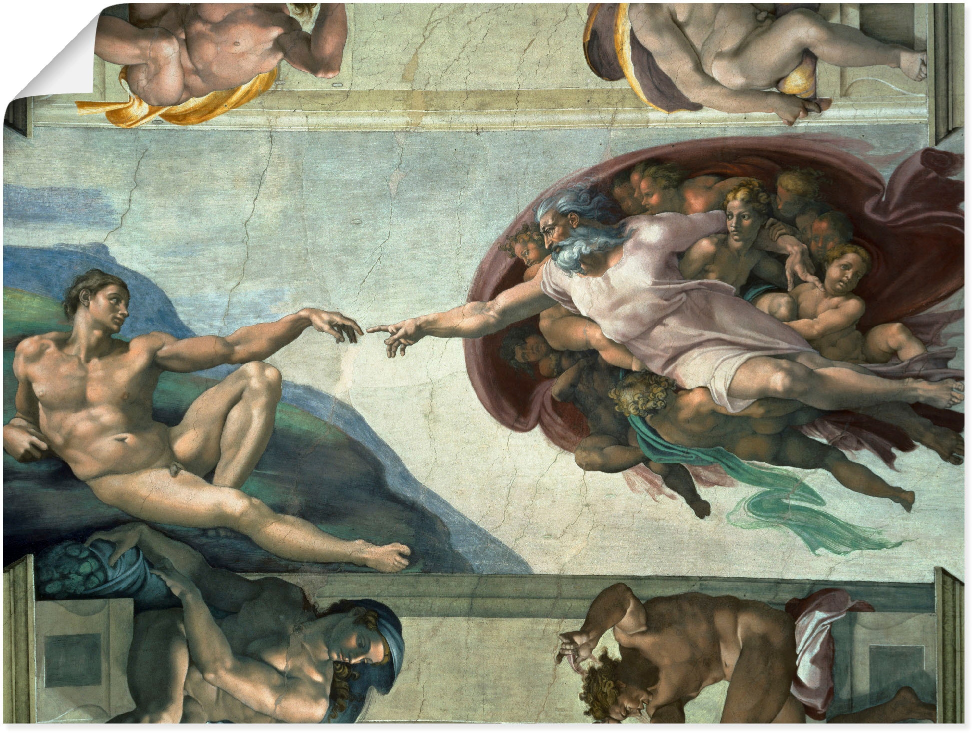 Artland Wandbild »Die Erschaffung des Adam« Religion 1 Stk. tlg. als Leinwandbild, Poster in verschied. Grössen