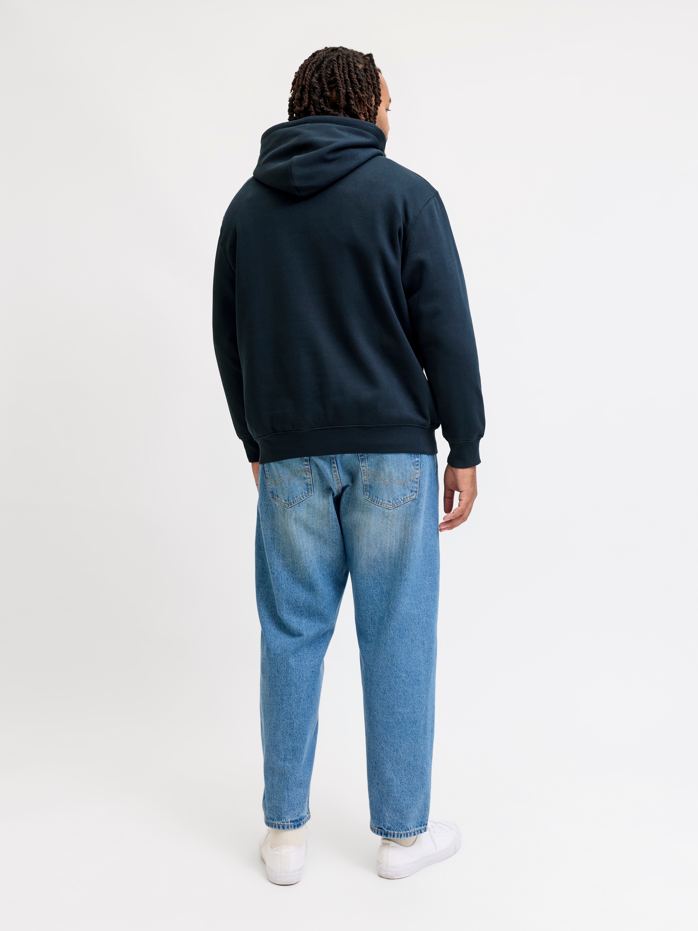 Jack & Jones PlusSize Sweat à capuche »JORFREDERIKSBERG MONOGRAM SWEAT HOOD PLS«, mélange coton, coupe régulière
