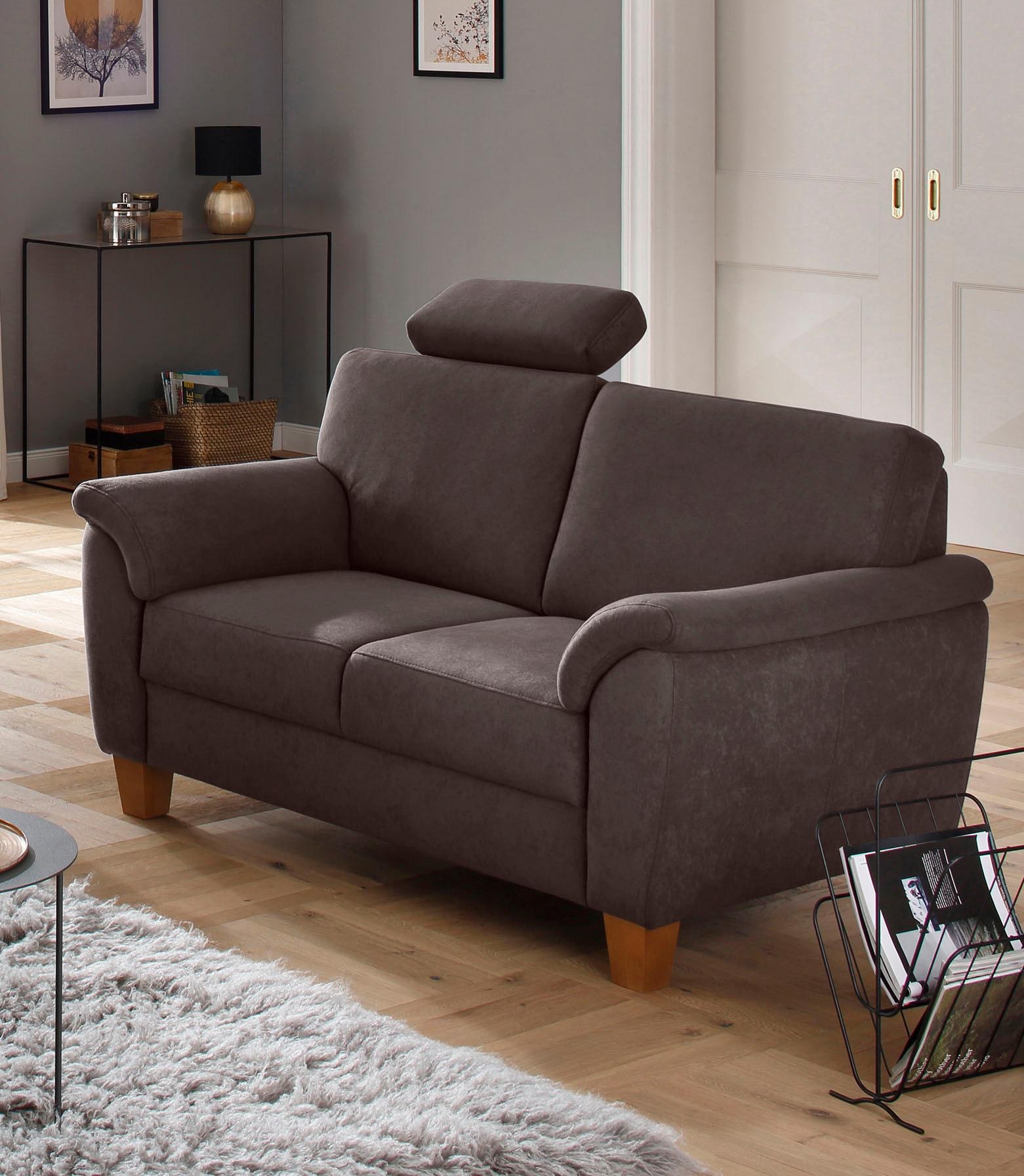 Home affaire 2-places »Texel« mit Federkern und Kontrastnaht, Füsse Buche eichefarben