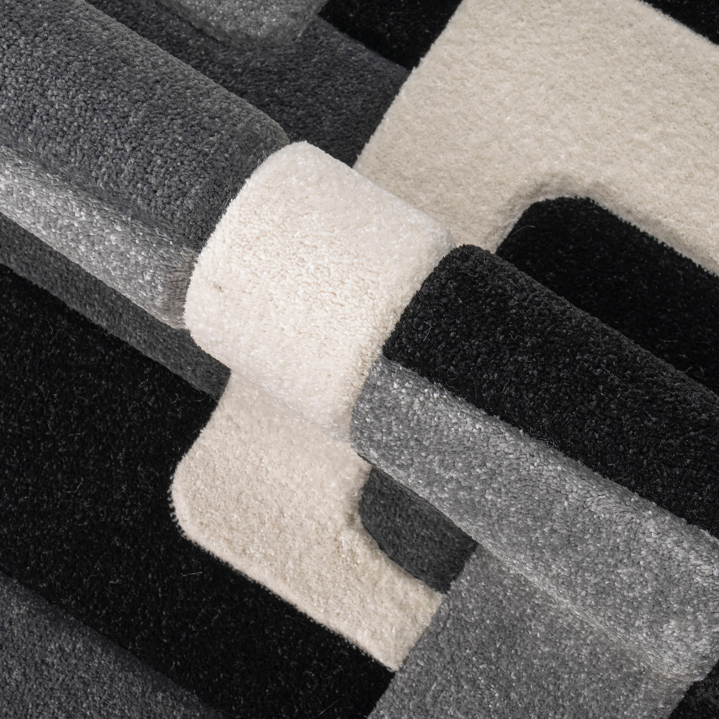 my home Teppich »Maxim, 140 Ø« rund 12 mm Höhe Hoch-Tief-Effekt, Kurzflor, 3D-Design