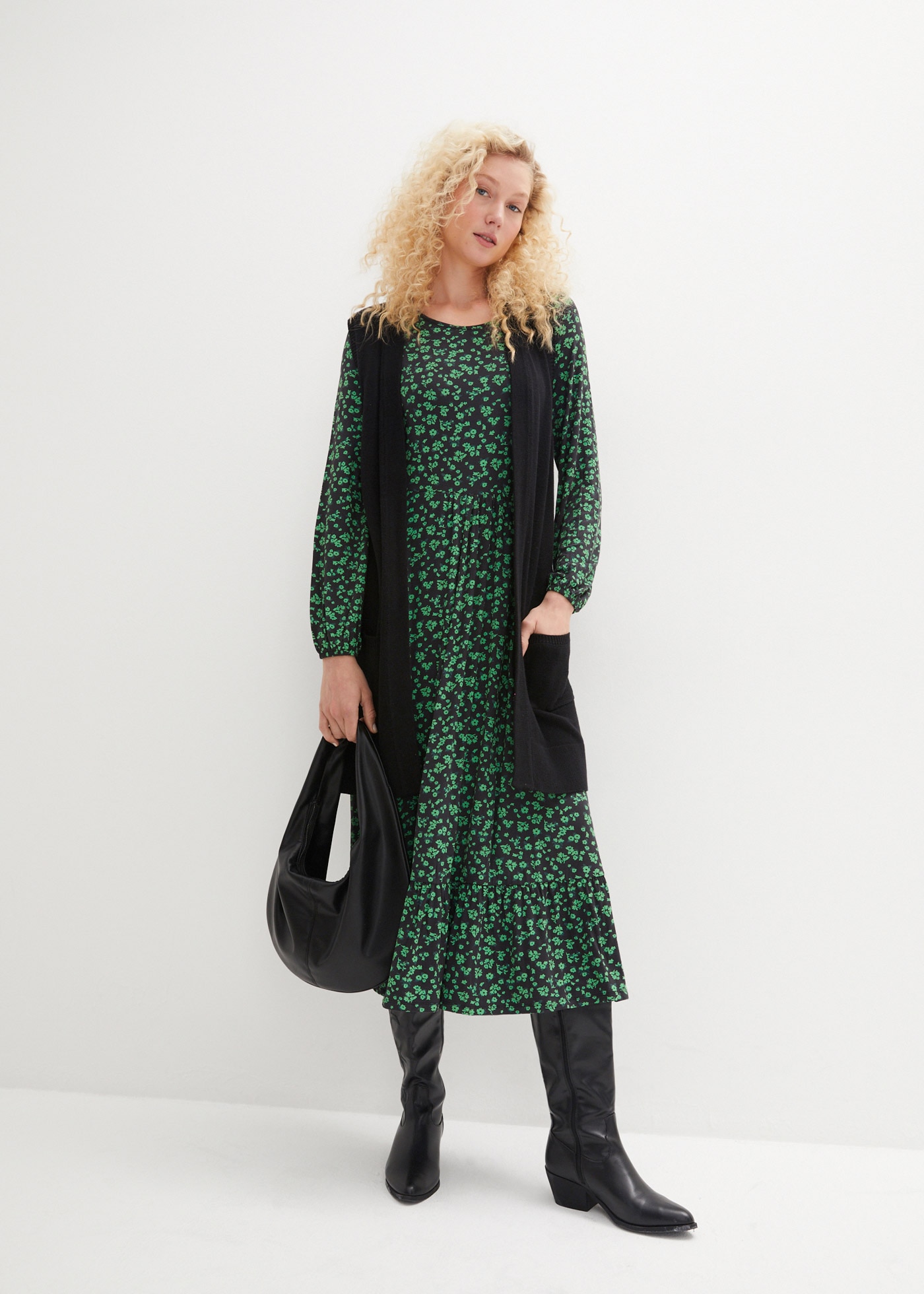 bonprix Jerseykleid »Jerseykleid aus fliessendem Viskose-Mix« Jerseykleid aus fliessendem Viskose-Mix