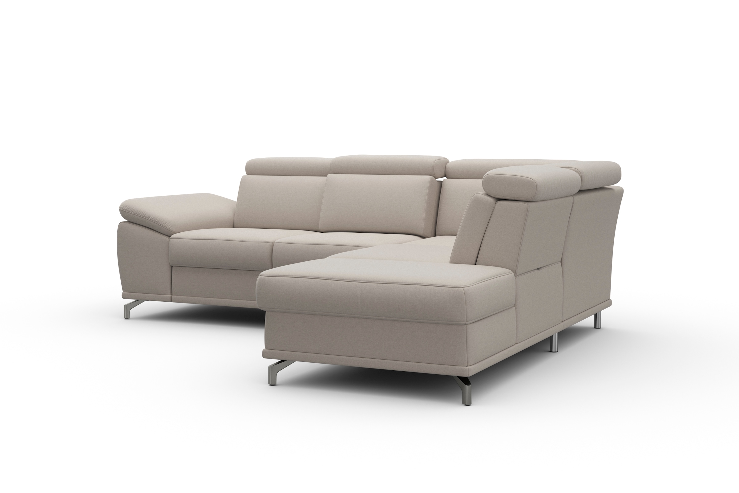 sit&more Ecksofa »Cabrio L-Form, B: 274 cm, mit Sitztiefen-, Arm- & Kopfteilverstellung« 3 Nierenkissen, Federkern, optional Bettfunktion und Stauraum