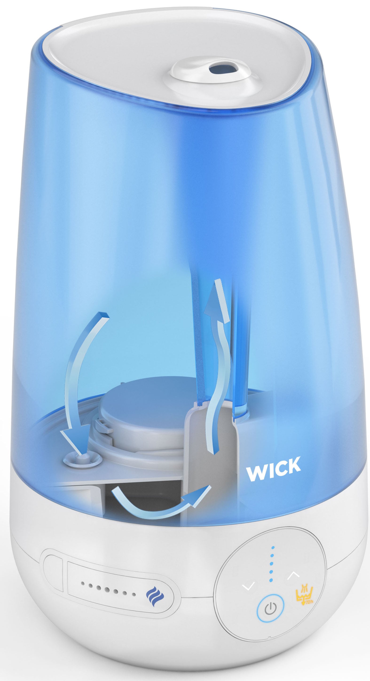 WICK Humidificateur d'air »Ultraschall-Kaltluftbefeuchter« 4,5 l Wassertank kompatibel mit den VapoPads Duftpads mit ätherischen Ölen
