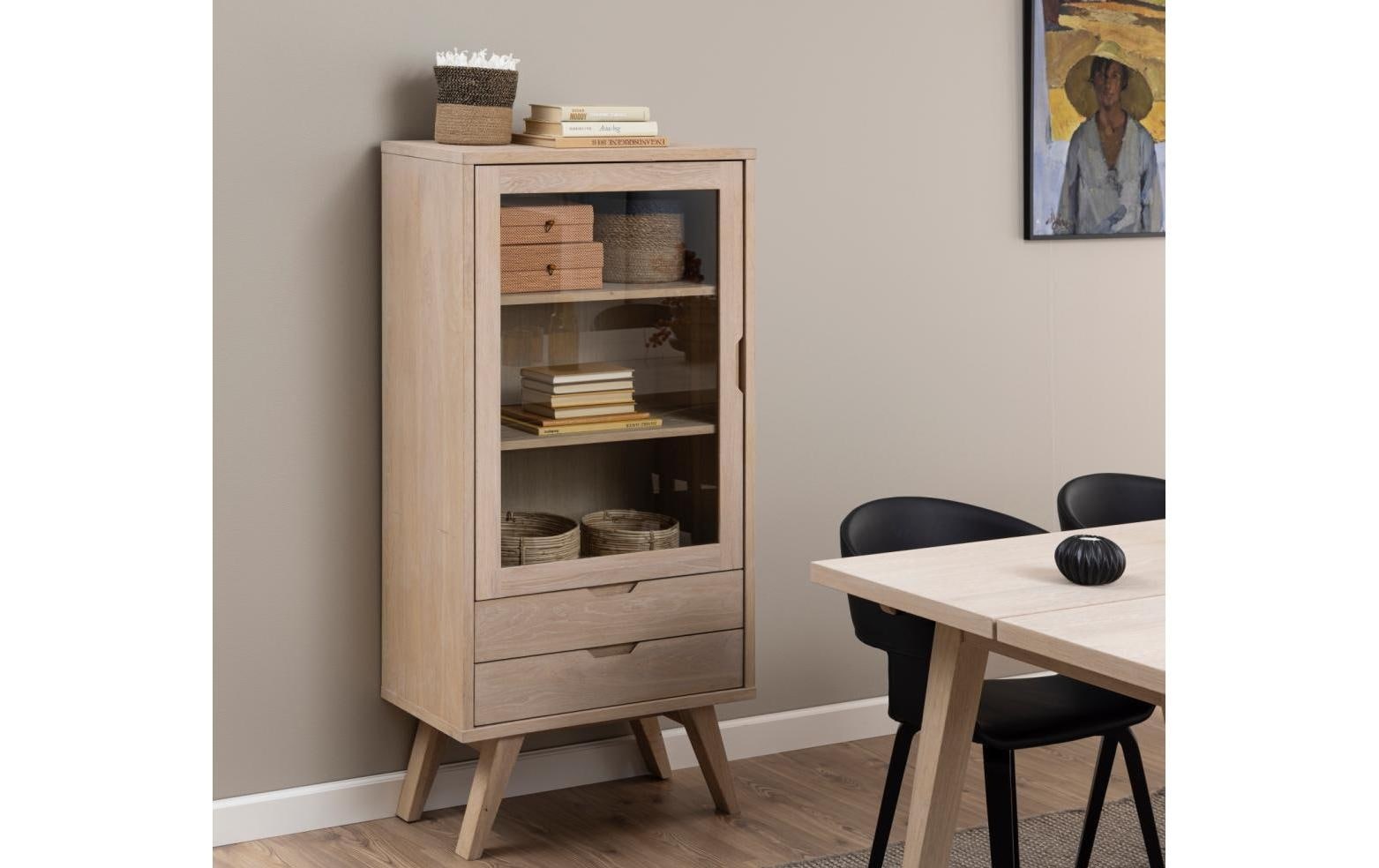 AC Design Vitrine »A-Line« Schrank, Glastür, 2 Einlegeböden, 2 Schubladen, in mehr Variationen