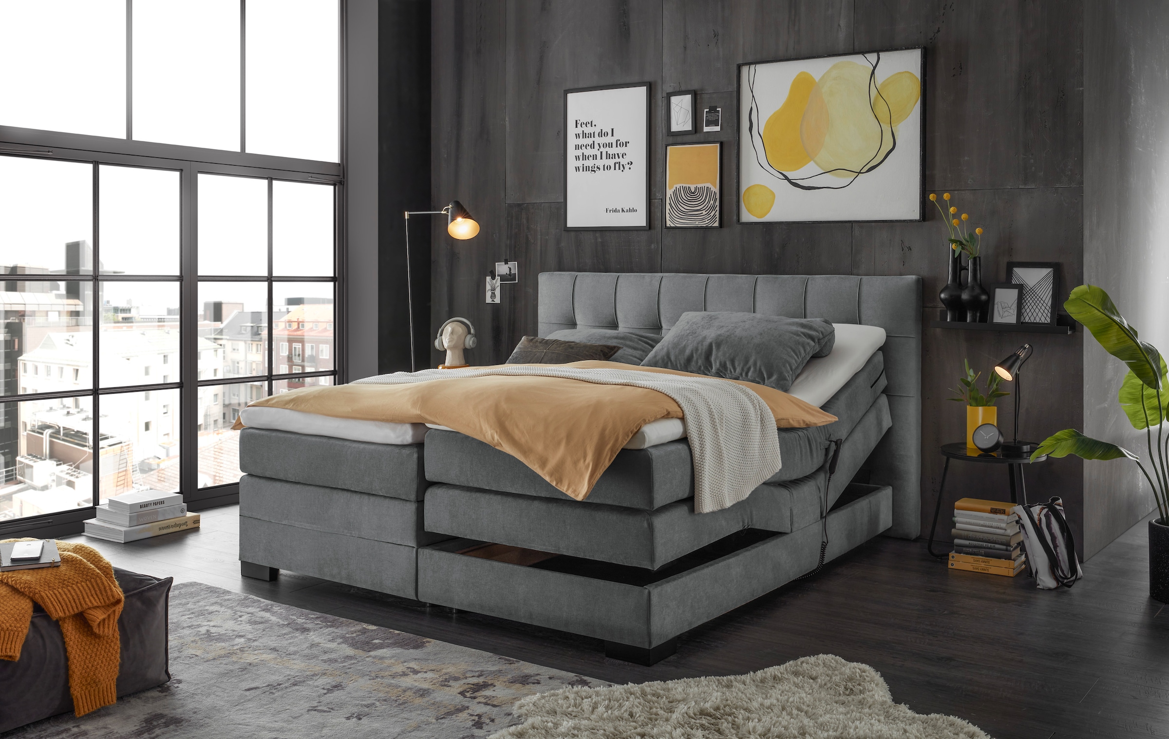 ED EXCITING DESIGN Lit boxspring »Talena« inkl. Motor und Topper