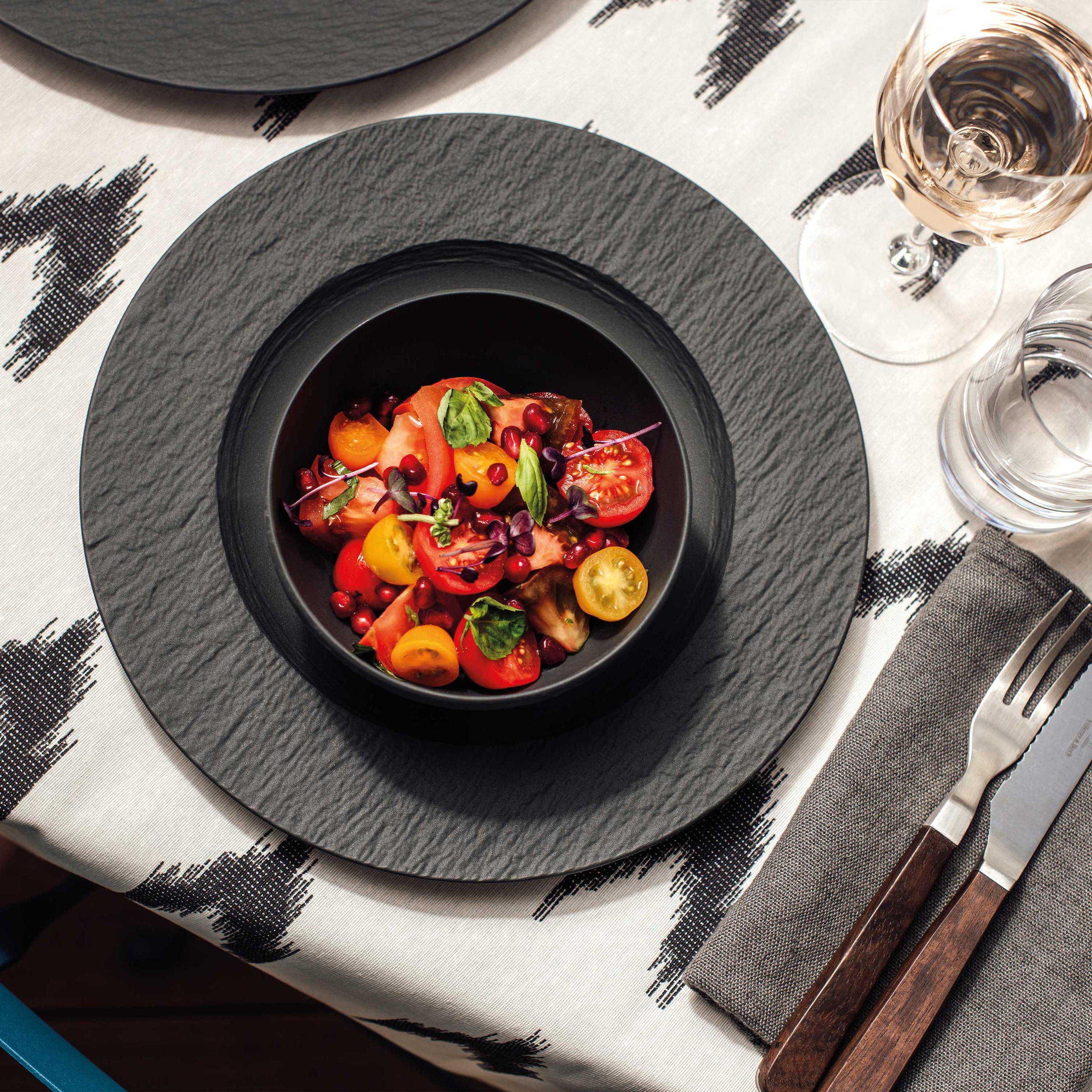 Villeroy & Boch Frühstücks-Geschirrset »Manufacture Rock Fruehstuecksset« Premium Porzellan