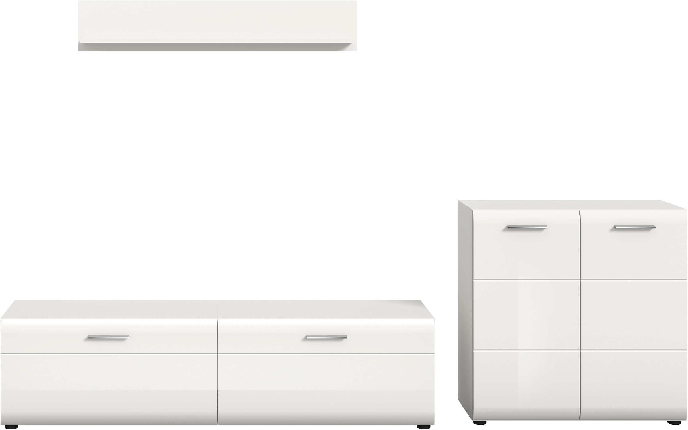 Home affaire Meuble mural »FLORENZ, 3-teilige Wohn-Kombination, hochwertige MDF-Front« Set, Set, best. aus: 1 Kommode, 1 Lowboard, 1 Wandboard, 3 cuis tlg.