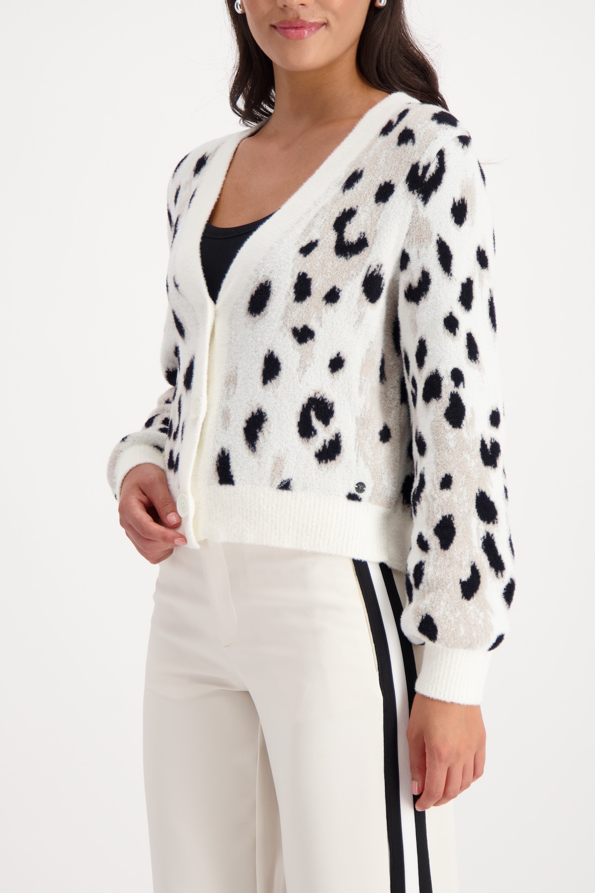 Monari Veste en tricot »Jacke Strickjacke Leojacq.« Regular fit mit V-Ausschnitt