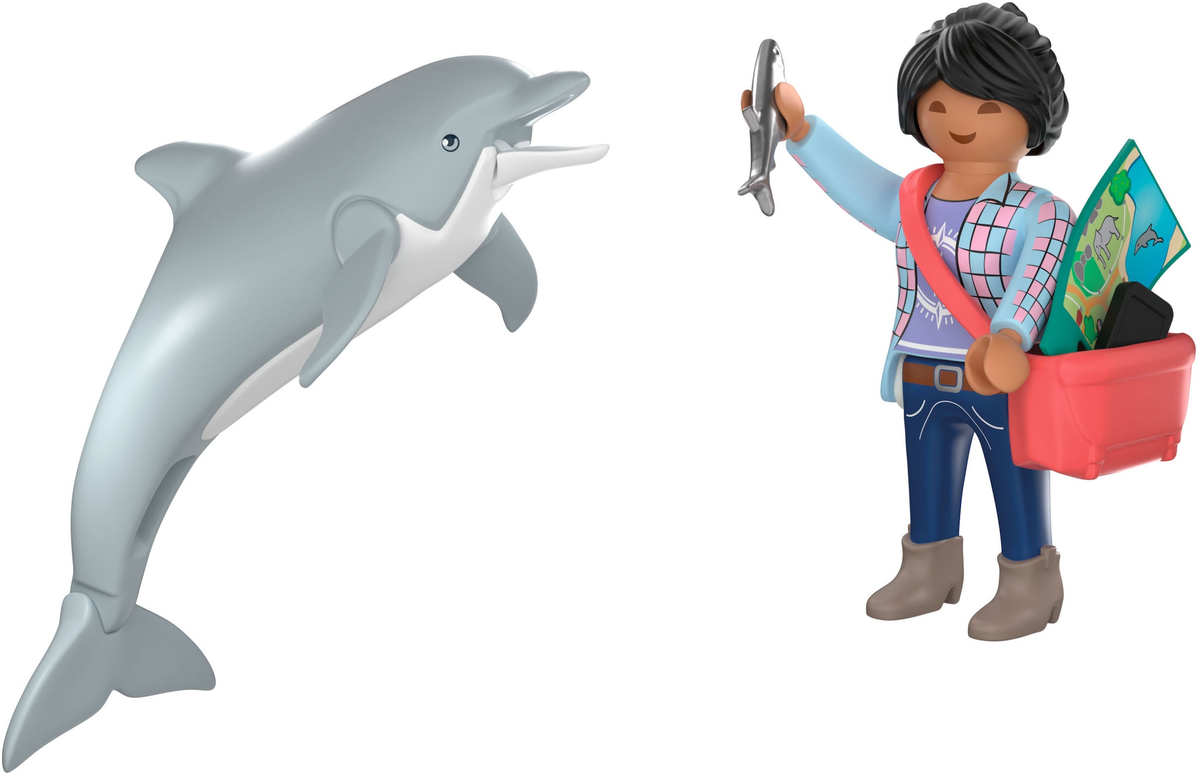 Playmobil® Jeu de construction »Zoo: Delfin und Besucherin (72091), Animals & Friends« Made in Europe