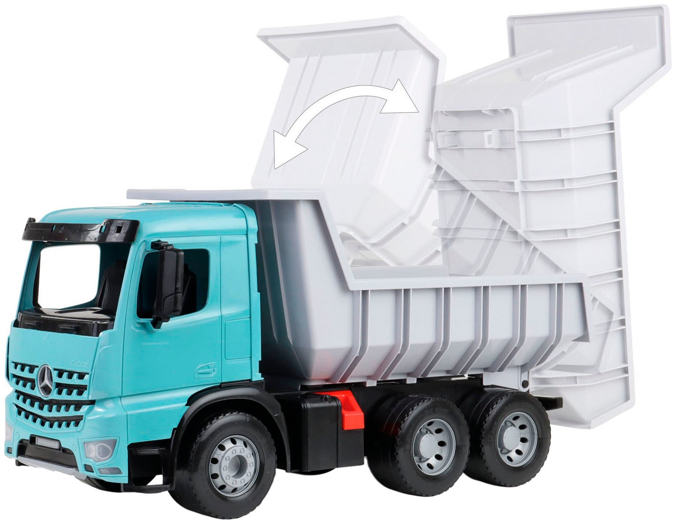 Lena® Benne à jouets »Giga Trucks Muldenkipper Mercedes-Benz Arocs, petrol« fabriqué en Europe