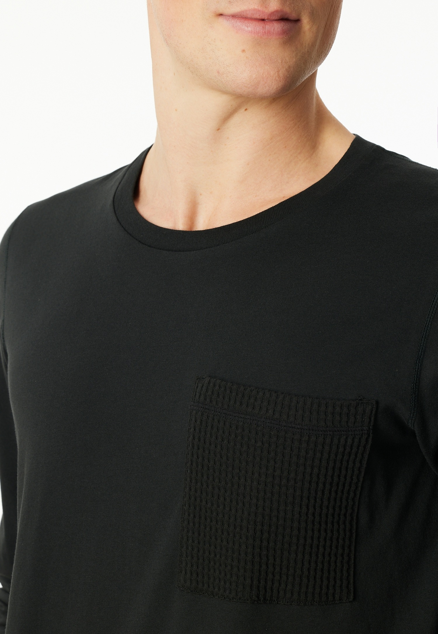 Schiesser Pyjama »Modern Nightwear« 2 pièces seitliche Taschen, Brusttasche, Langarm, Baumwolle, Single Jersey