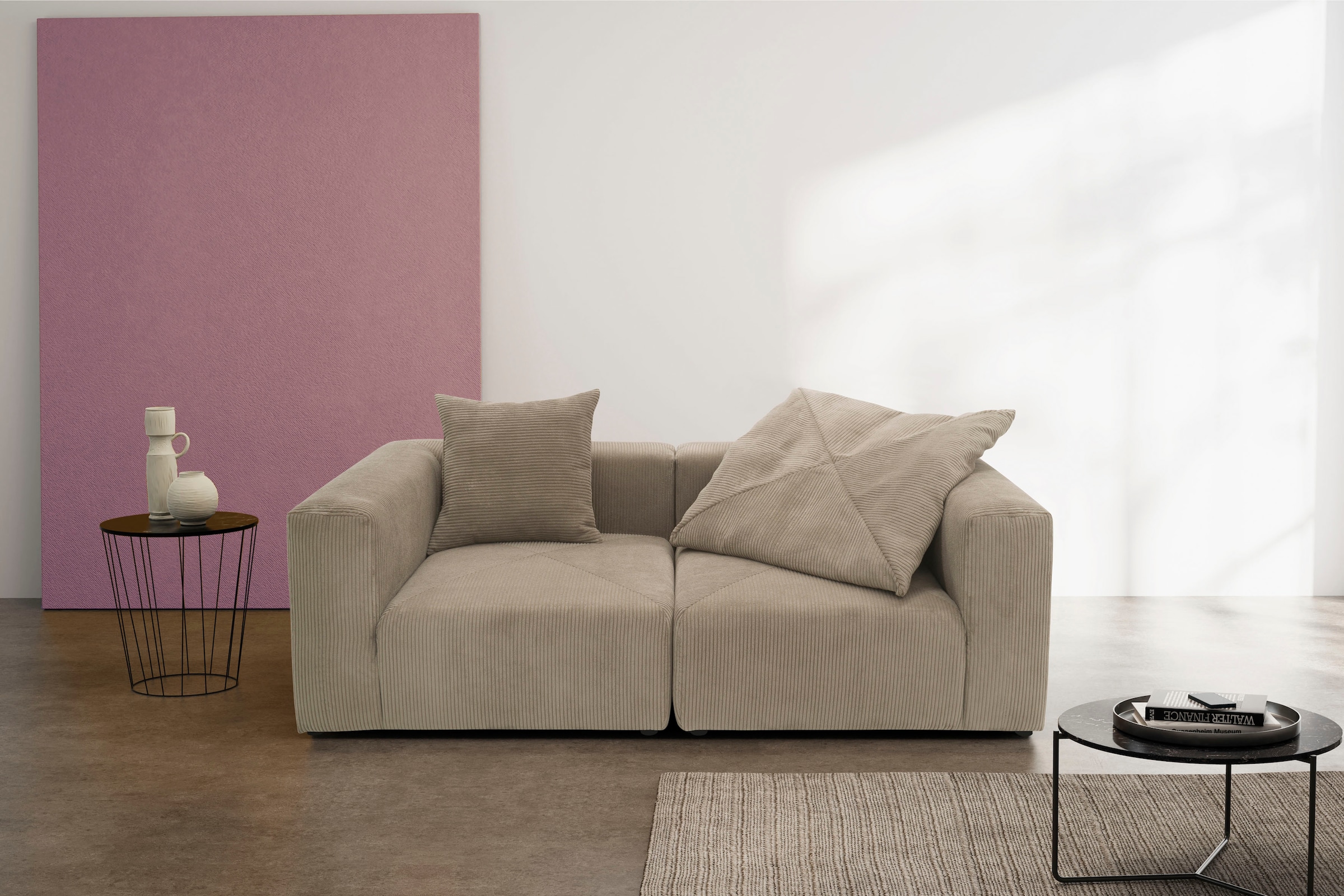 RAUM.ID 2-places »Gerrid« im Cordbezug, bestehend aus zwei Eckelementen