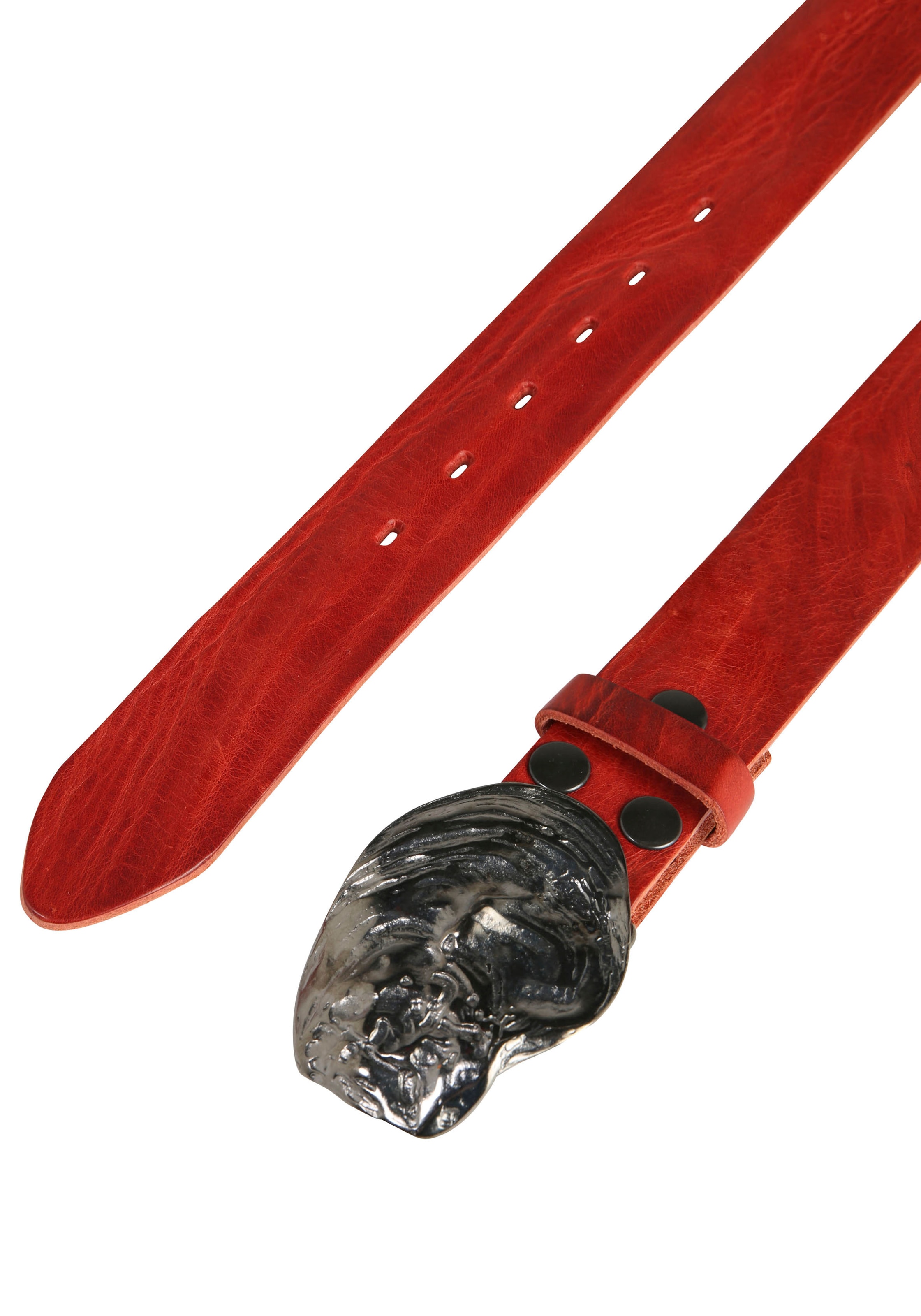 Rettungsring Gürtel Ledergürtel mit austauschbarer Schliesse »Auster Muschel Schwarz«