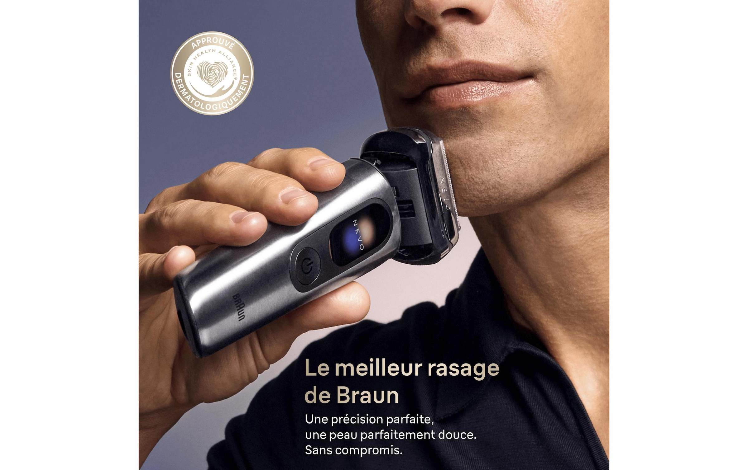 Braun »NEVO 11000cc« station de nettoyage SmartClean Plus Tondeuse de précision intégrée AeroTouch, écran intelligent, système de soin 7-en-1, étui de voyage, argent