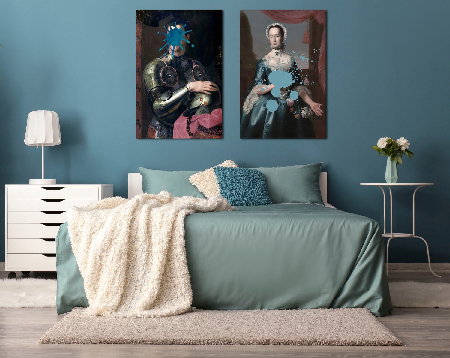 queence Tableau en verre acrylique »Frau mit Farbklecks« Art | Femme | Formes | Images de femmes | Personnages historiques | Tableau impression Fine Art de qualité galerie